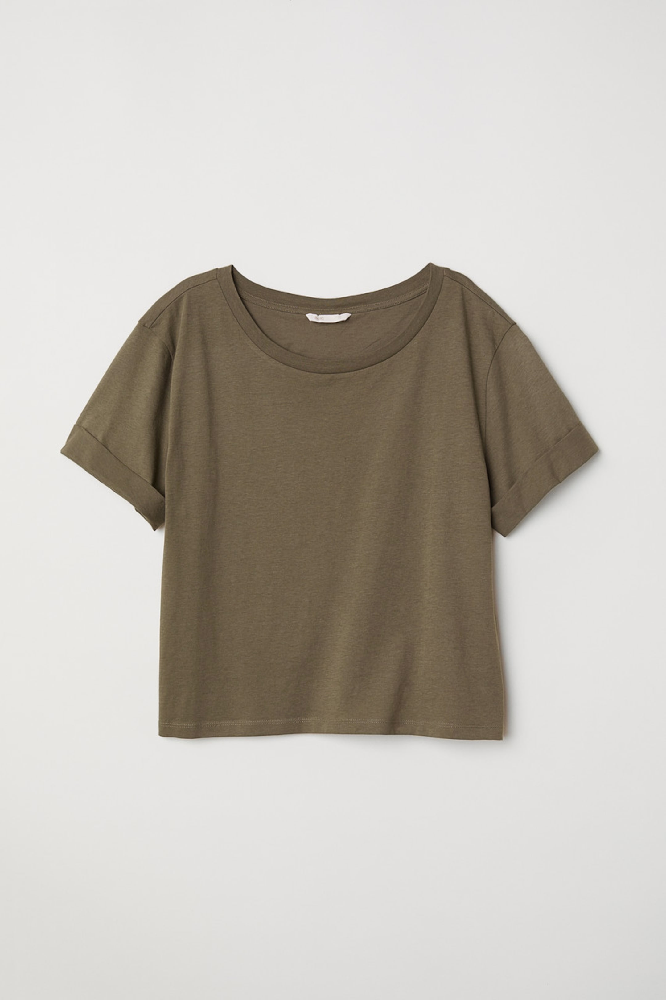View larger image: Wide T-shirt - Khaki green - Ladies | H&M 1