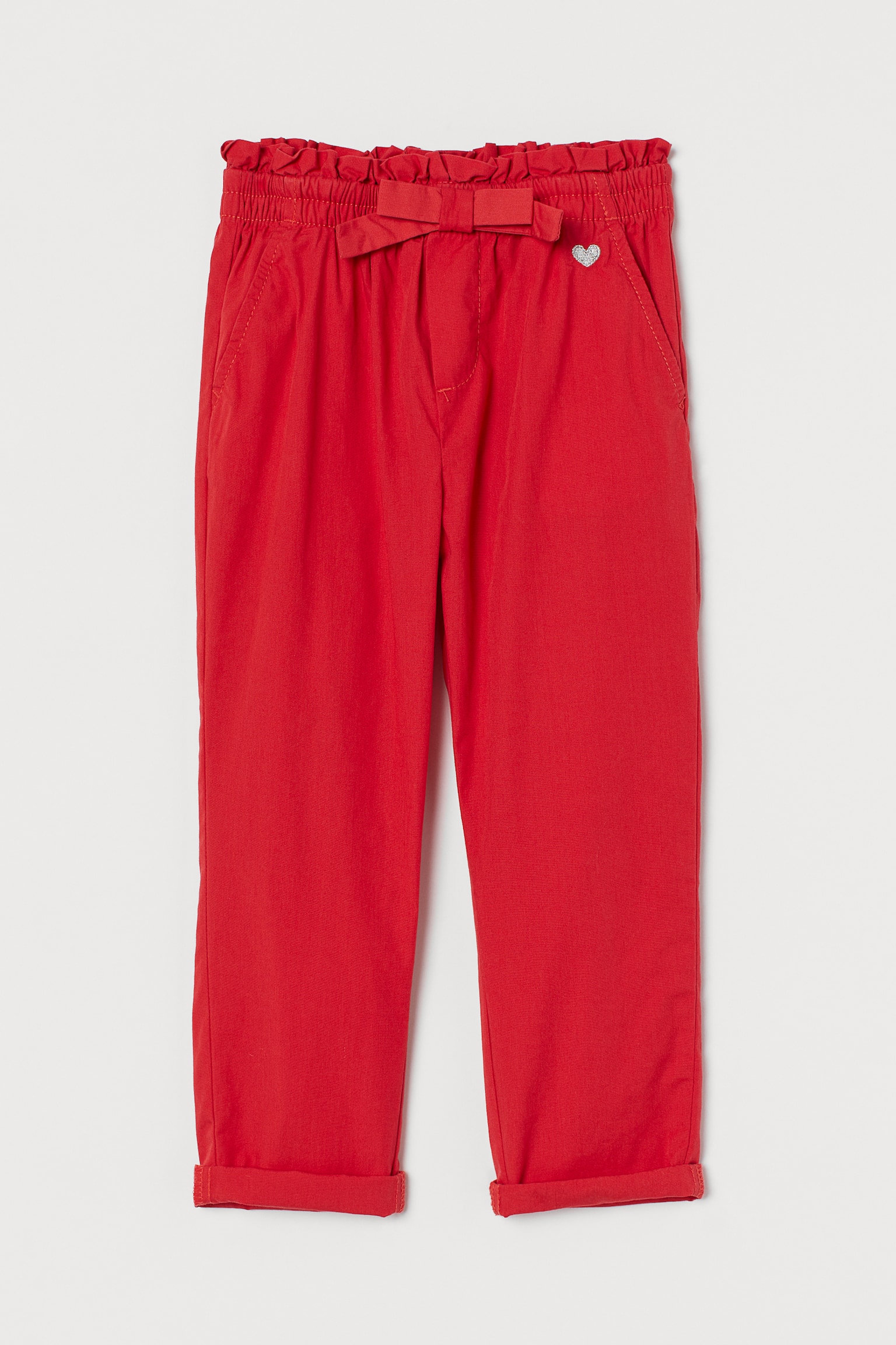 Katoenen pull-on broek - Rood