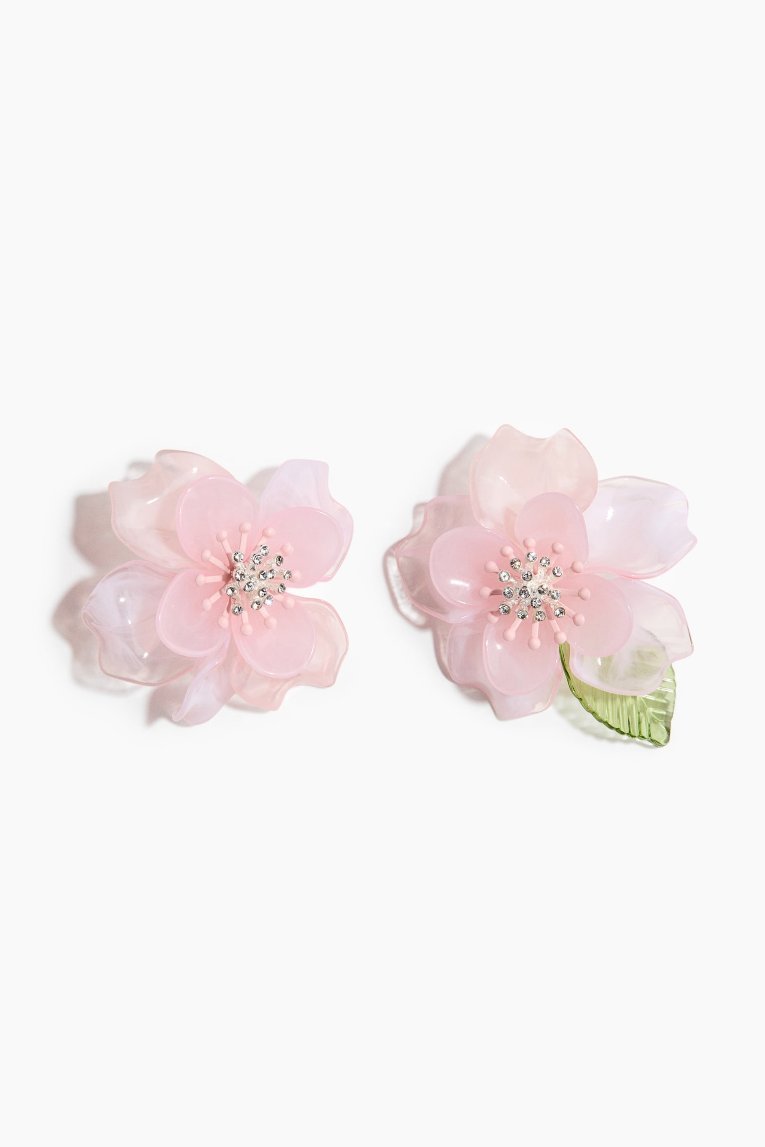 Blomformade statementörhängen - Ljusrosa