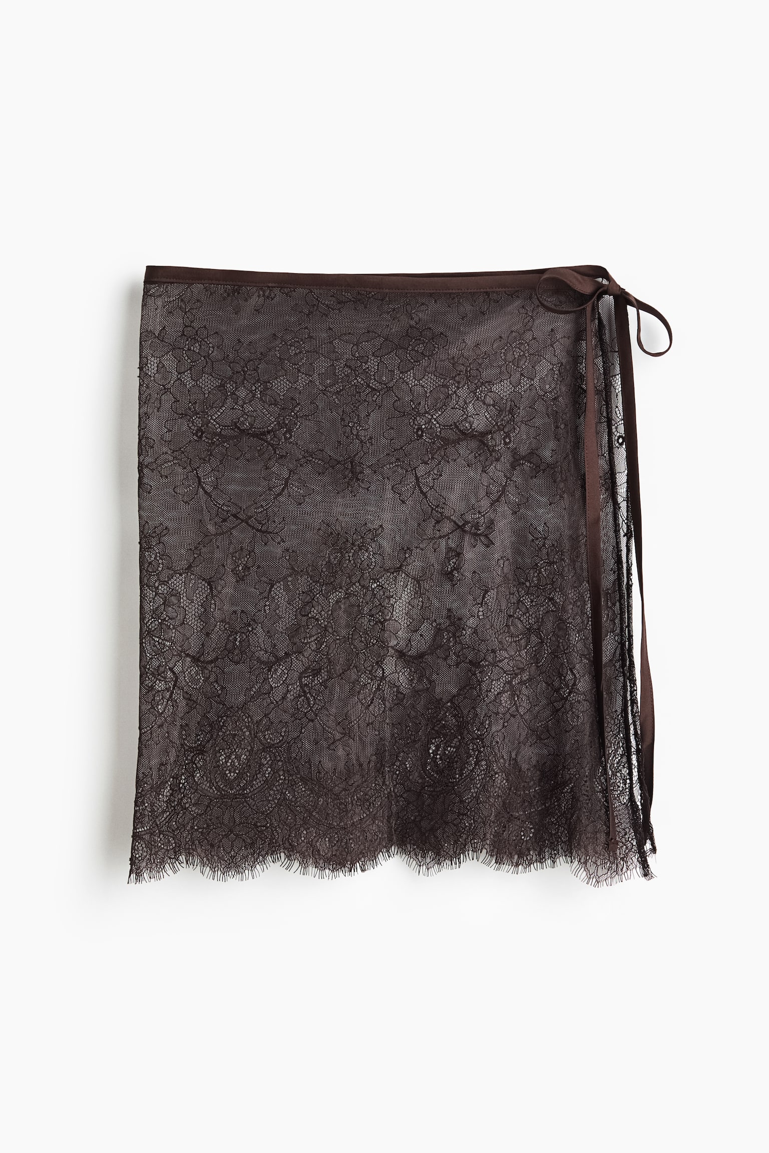 Lace Hip Scarf - Dark brown/Light beige/Terracotta - 1