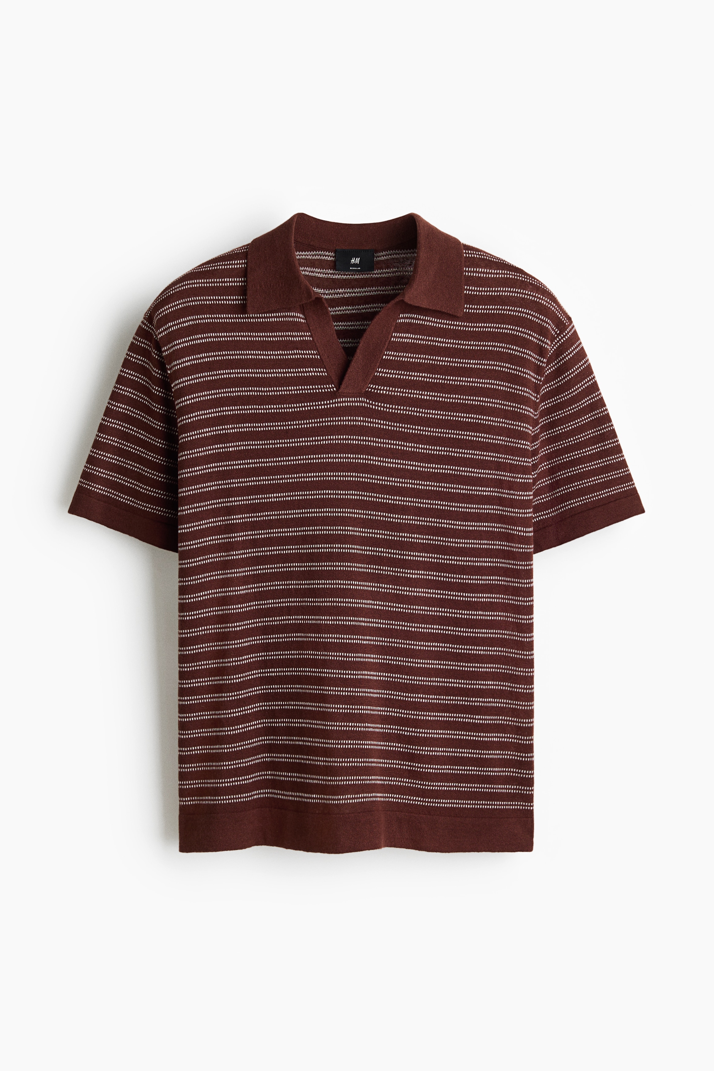 Bluză polo din amestec de in Regular Fit - Maro/dungi/Bej/dungi/Verde-kaki închis/dungi/Negru/dungi