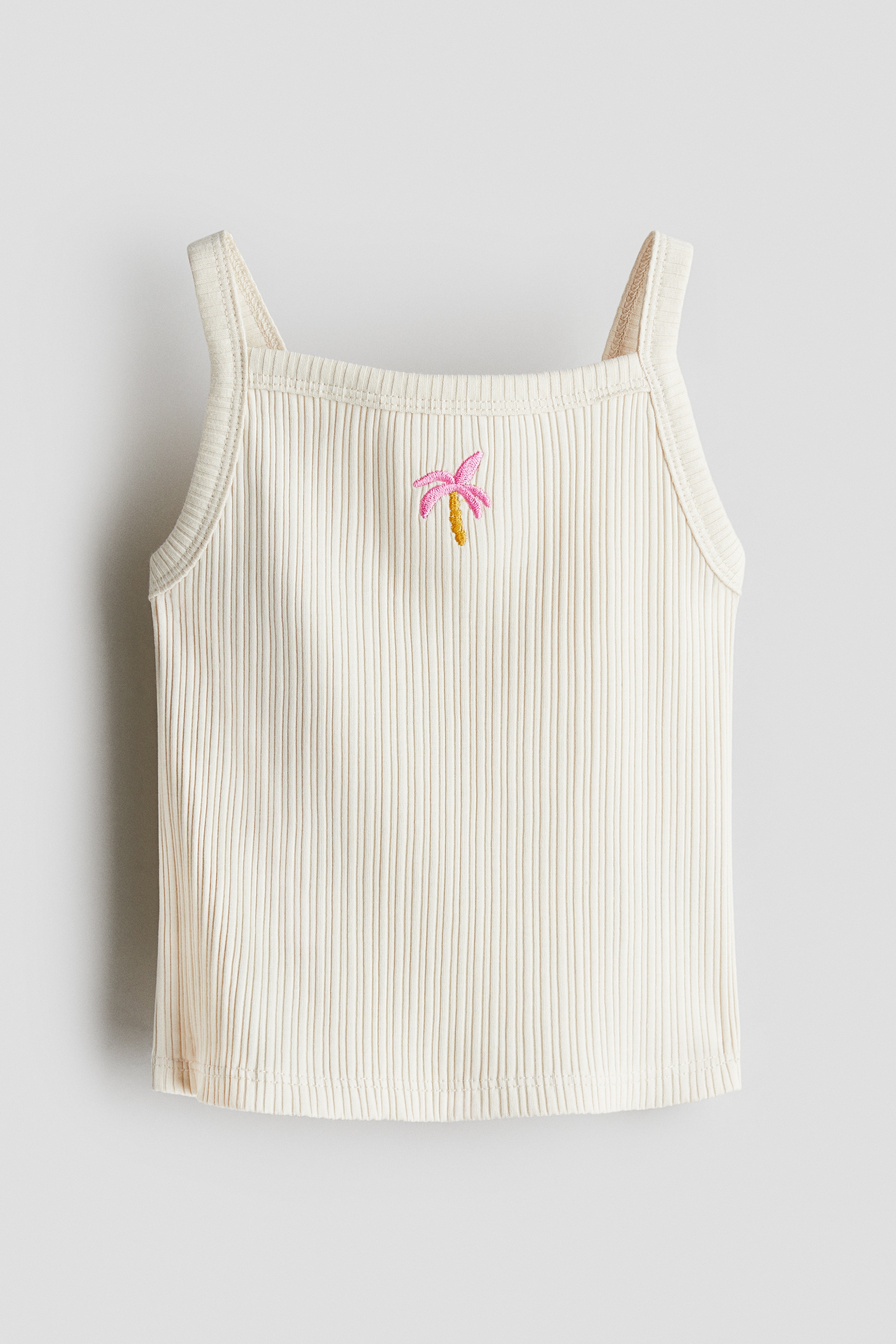 Embroidered Detail Cami - Cream/Palm tree/White/Heart/Light turquoise/Bird/Light apricot/Sun
