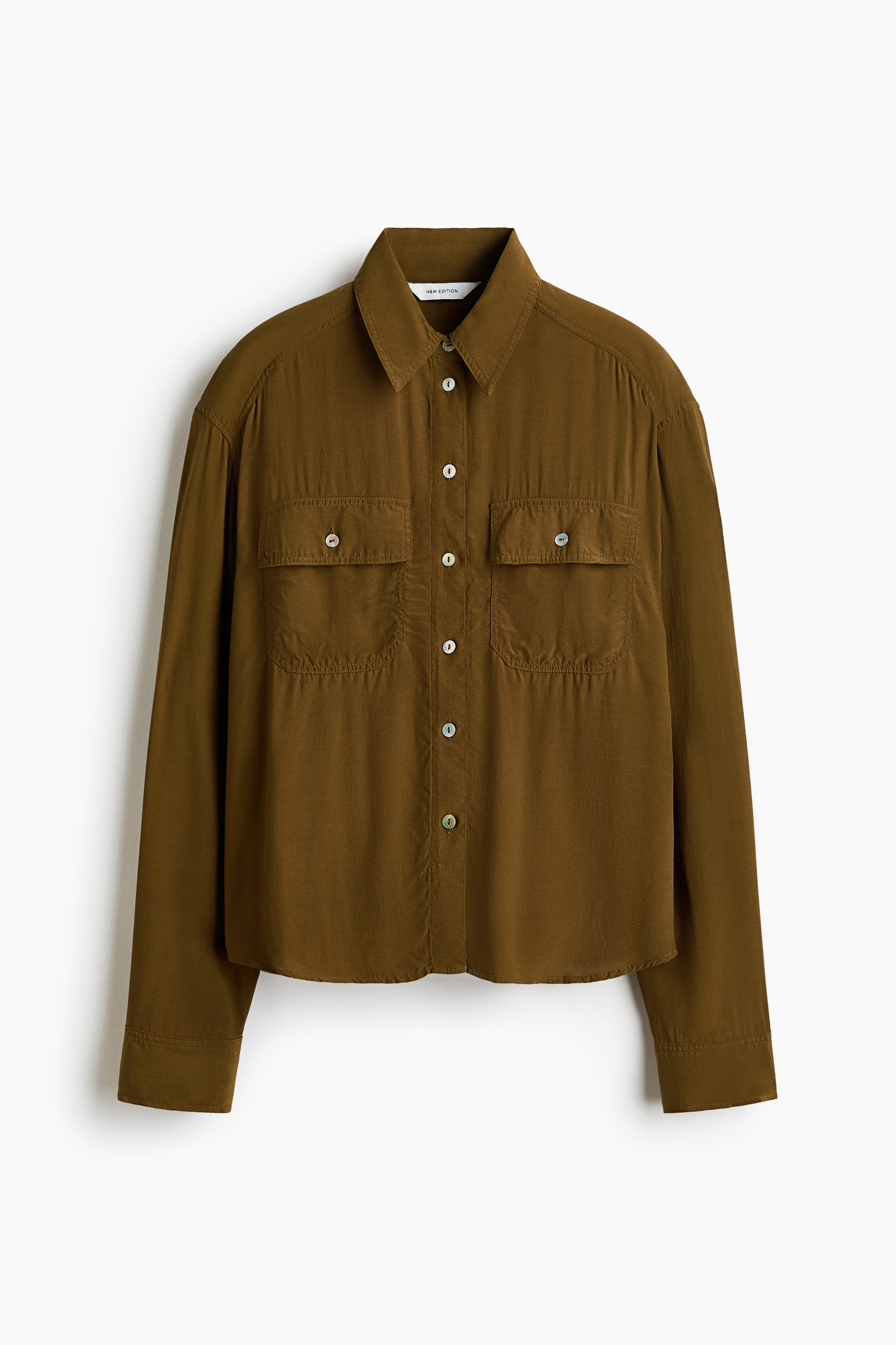 Viskoosipaita - Tumma khakinvihreä