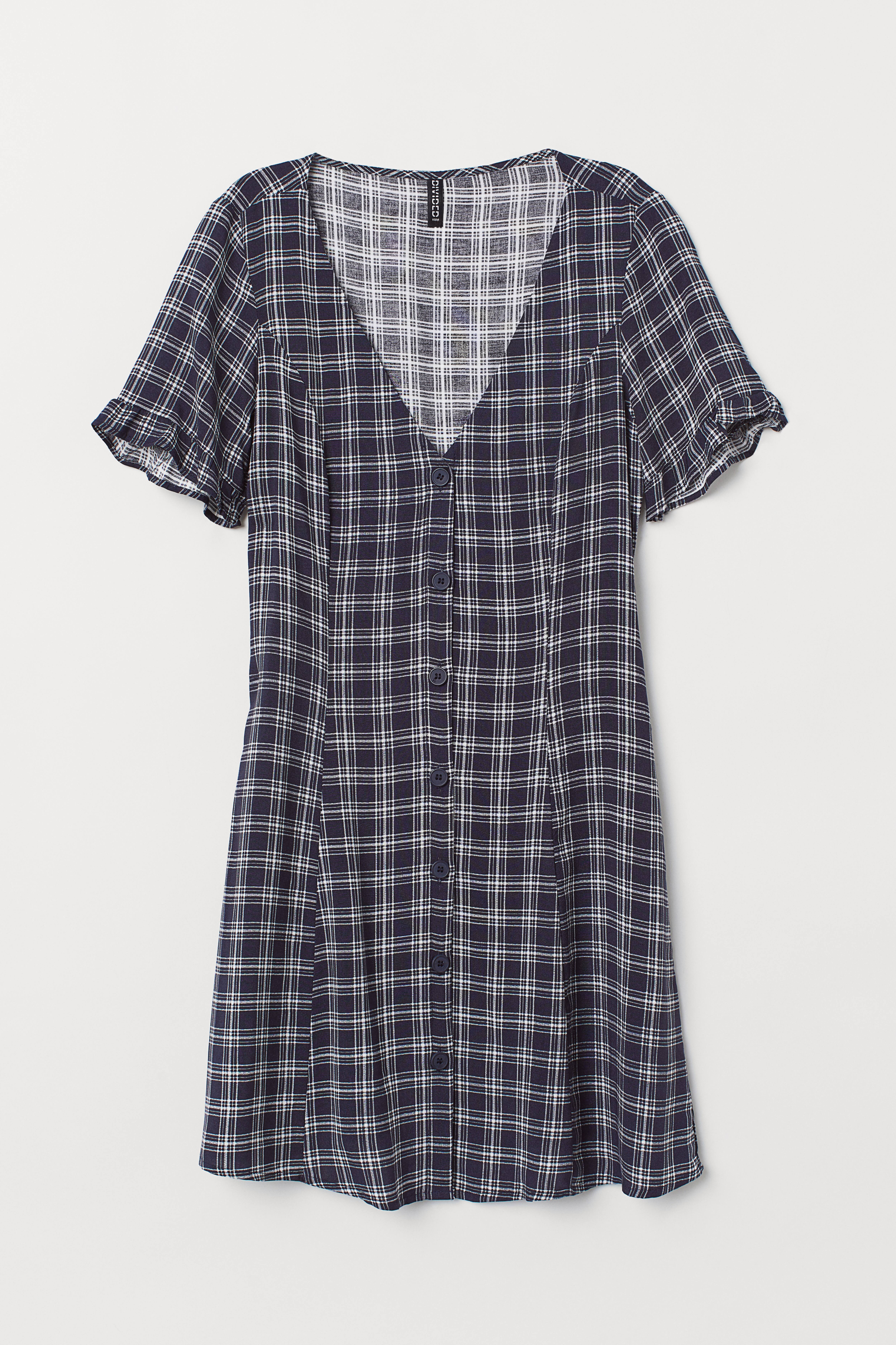 H&m v shops neck viscose dress