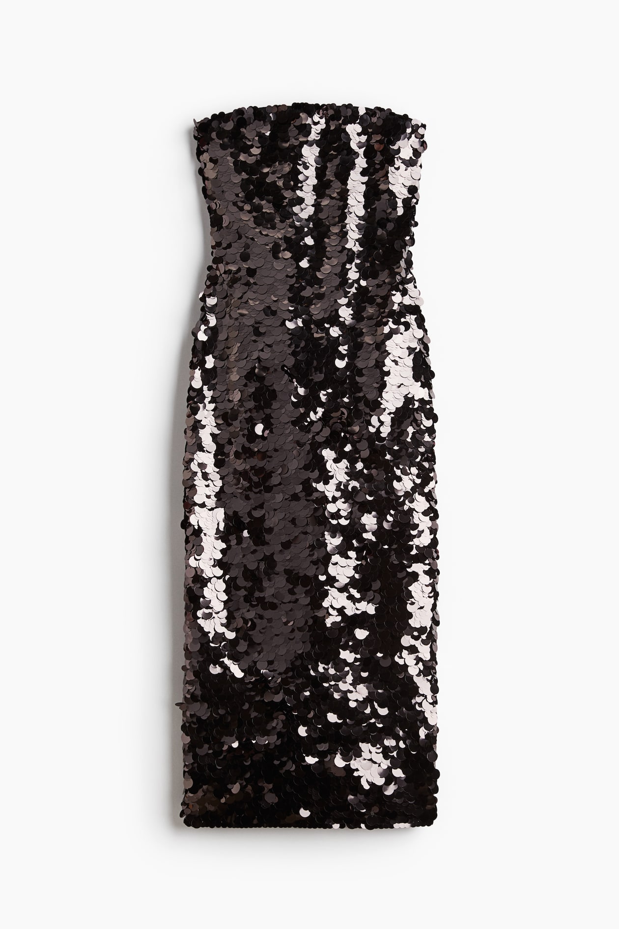 Women's Black Sequined bandeau dress