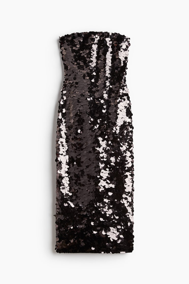Robe bandeau à sequins Noir FEMME H&M FR