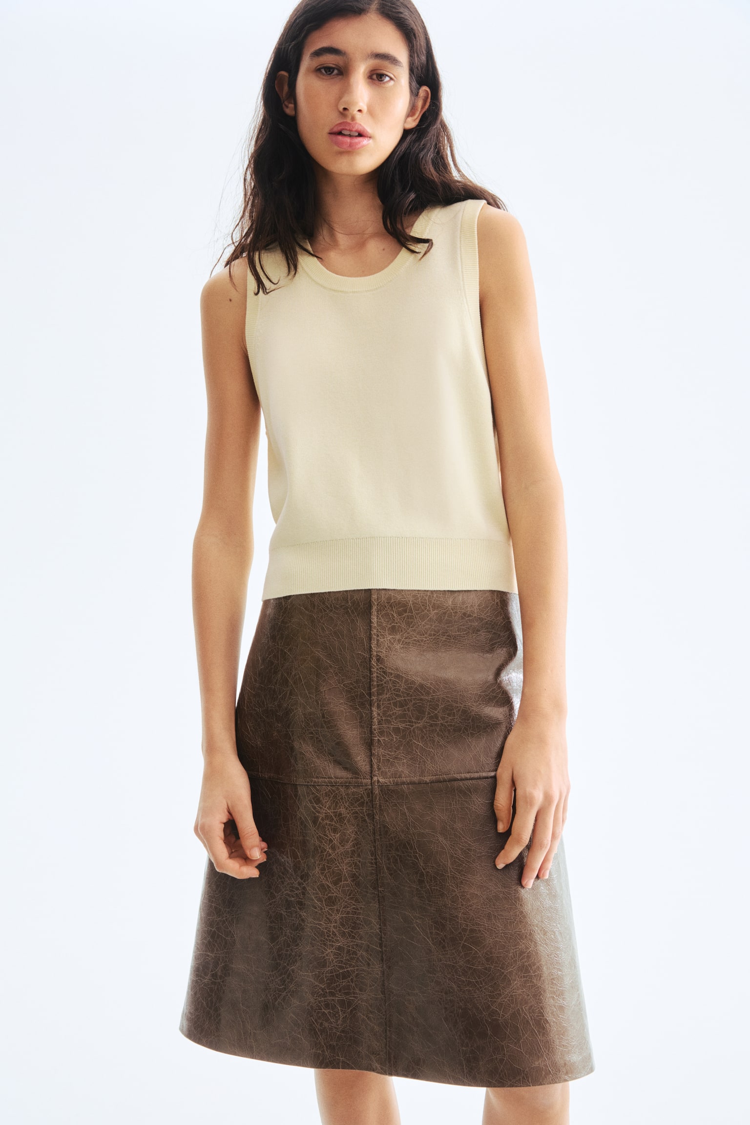 Fine-knit sweater vest - Light yellow/Cream/Pink - 2