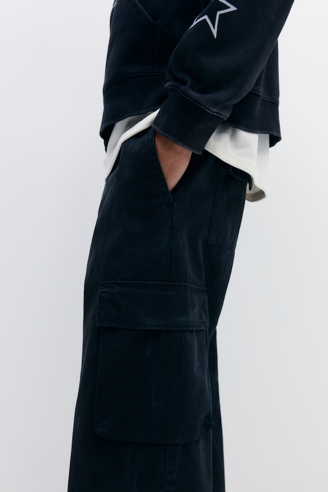 Relaxed-Fit Cargo Pants-Washed black - 4