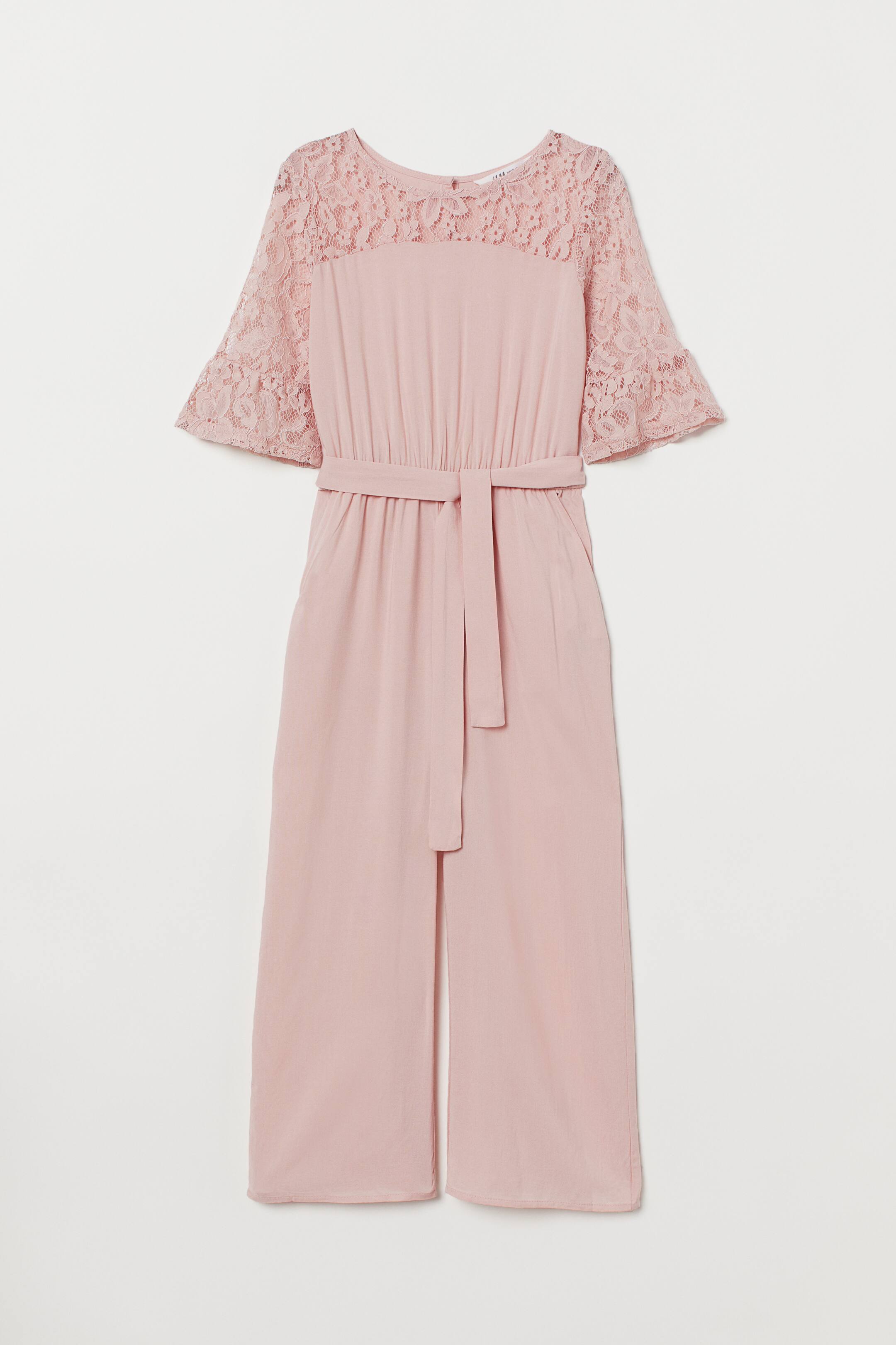 View larger image: Jumpsuit with lace - Light pink - Kids | H&M 1