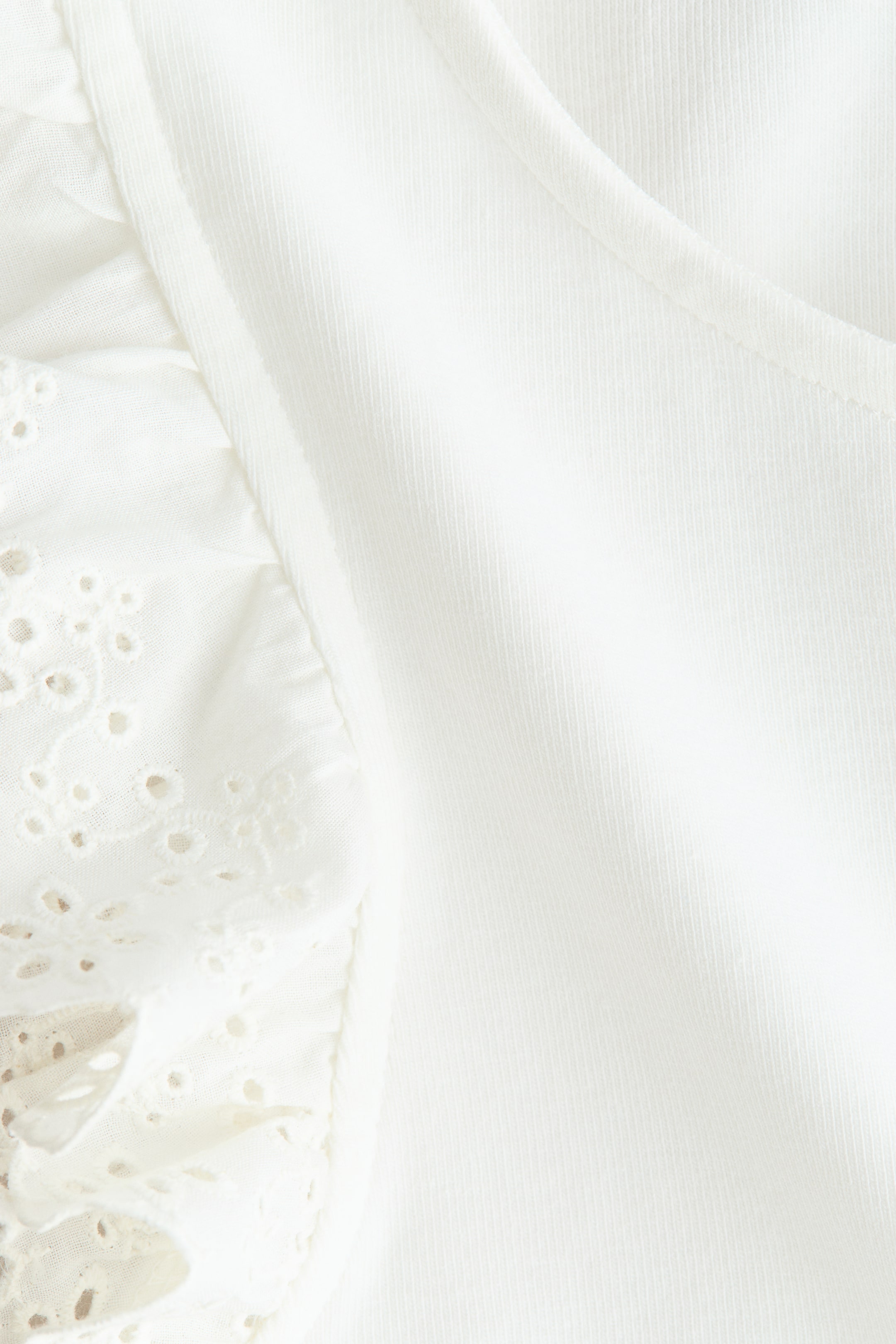 Haut à manches volants avec broderie anglaise