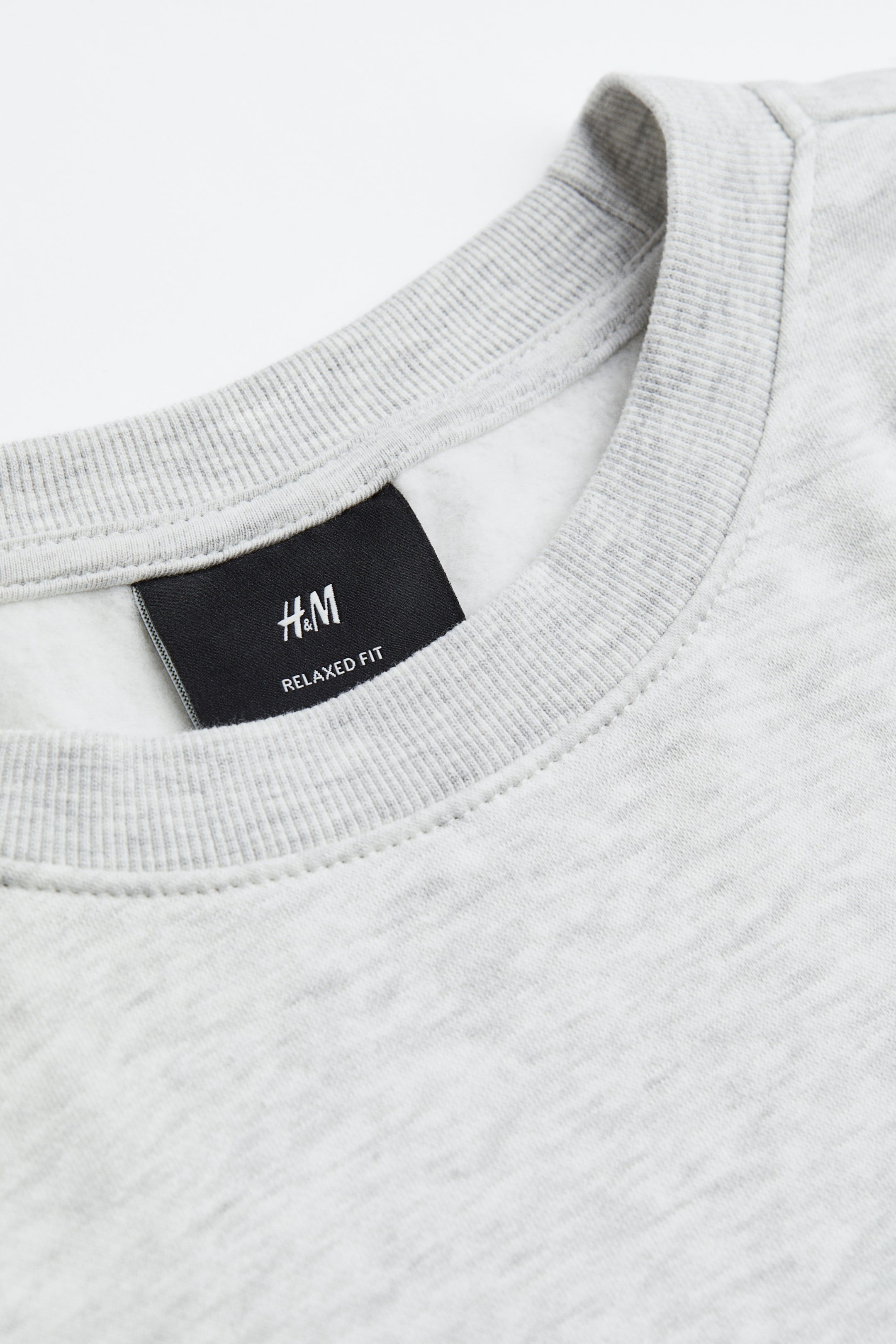 Loose Fit Sweatshirt - Round Neck - Long sleeve - Light gray melange ...