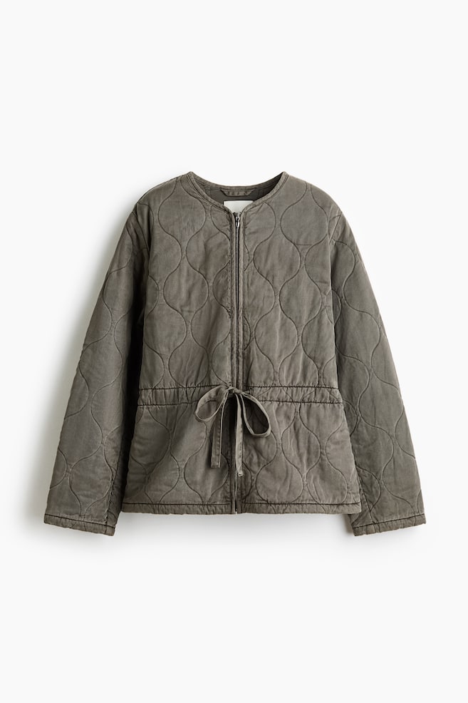 Quilted twill jacket - Grey - 1