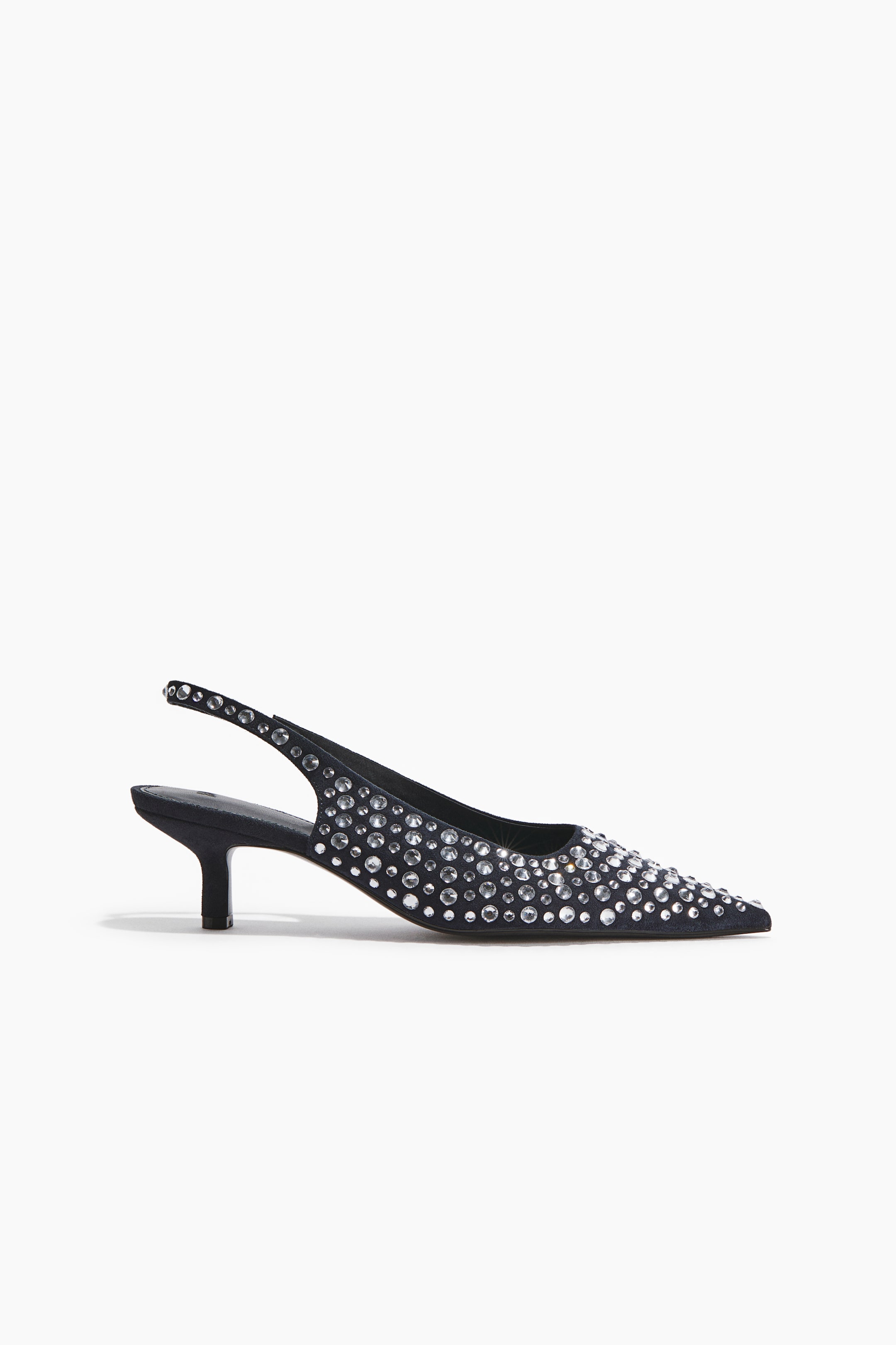 Ampliar la imagen: Rhinestone-embellished slingback court shoes - Navy blue - Ladies | H&M MX 1