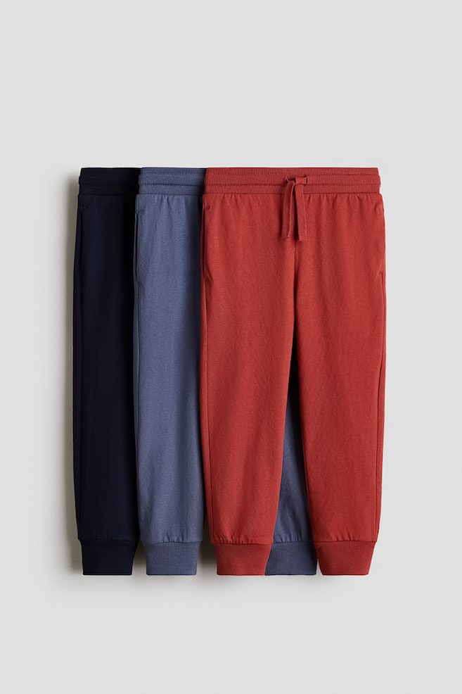 3-pack joggers - Red/Blue/Grey/Dark grey/Light turquoise/Black/Dark blue/Dark red/Grey/Green/Blue/Navy blue/Black/Blue/Grey marl/Khaki green/Navy blue/Light grey marl/Dark grey/Beige/Forest green/Brown - 1