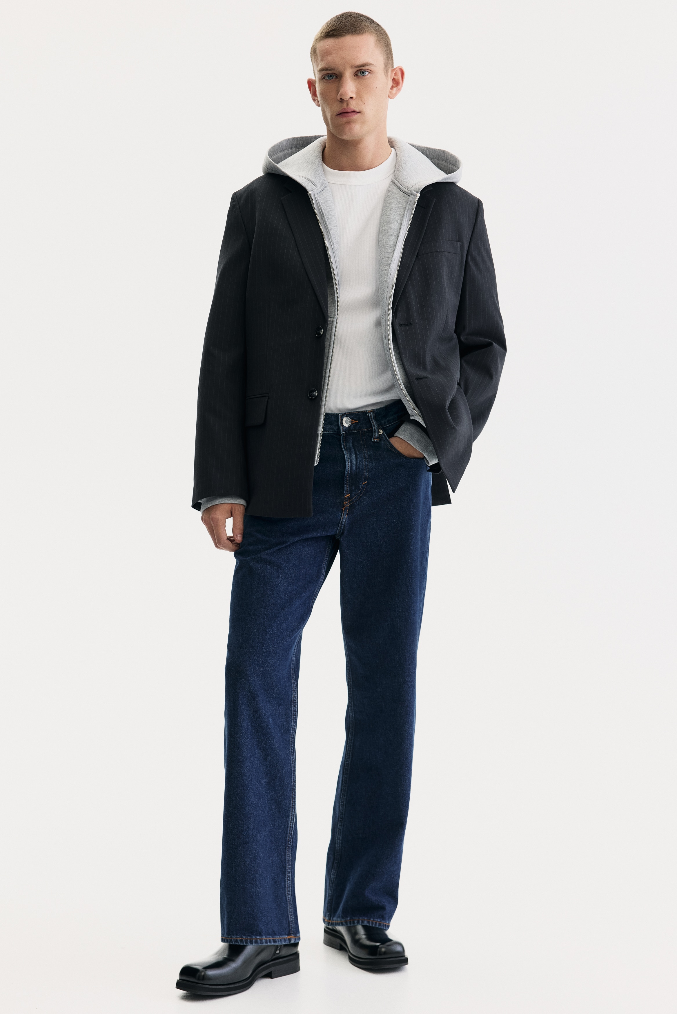 H & M - ストレートリラックスドデニム - ブルー