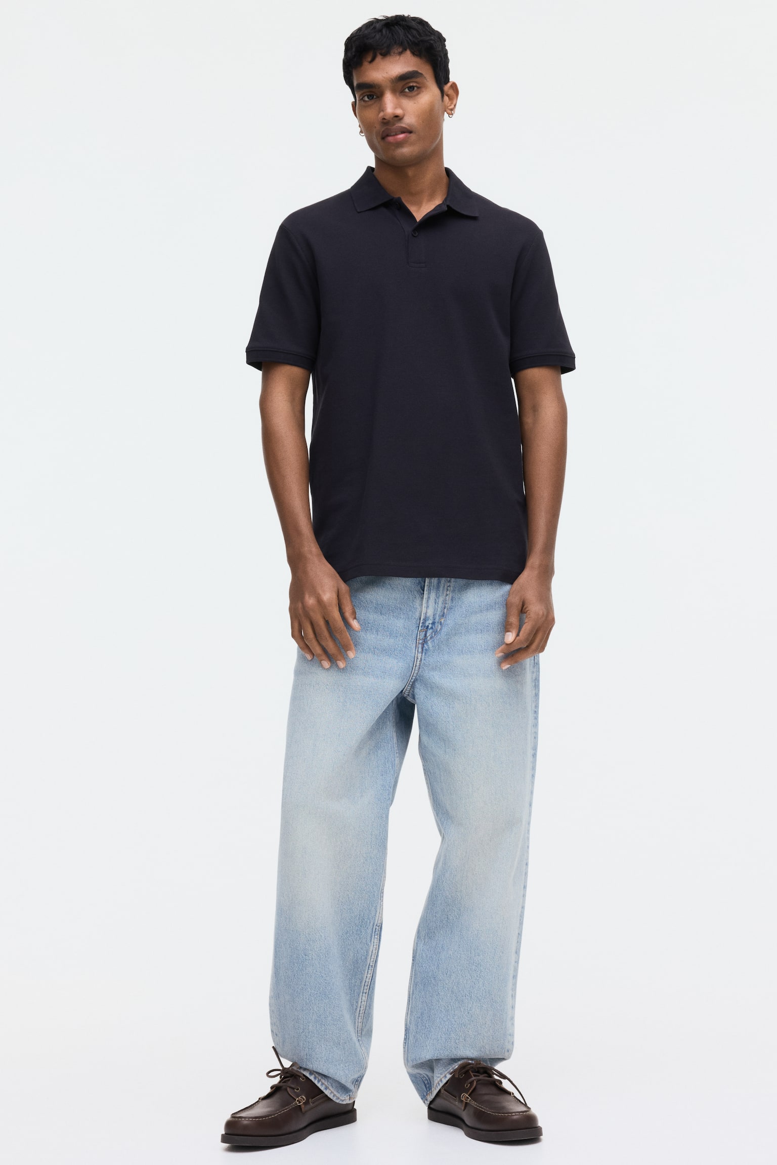 חולצת פולו Regular Fit - כחול נייבי/לבן/ירוק חאקי/שחור - 4