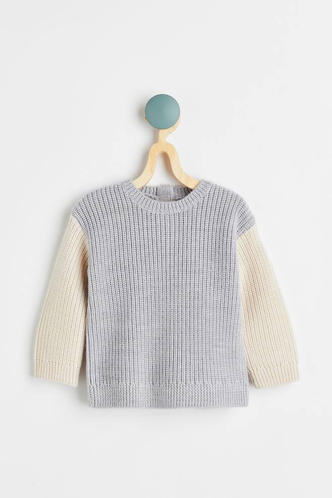 Knitted merino wool jumper - Light grey/Cream/Greige/Brown/Light blue/Grey-blue