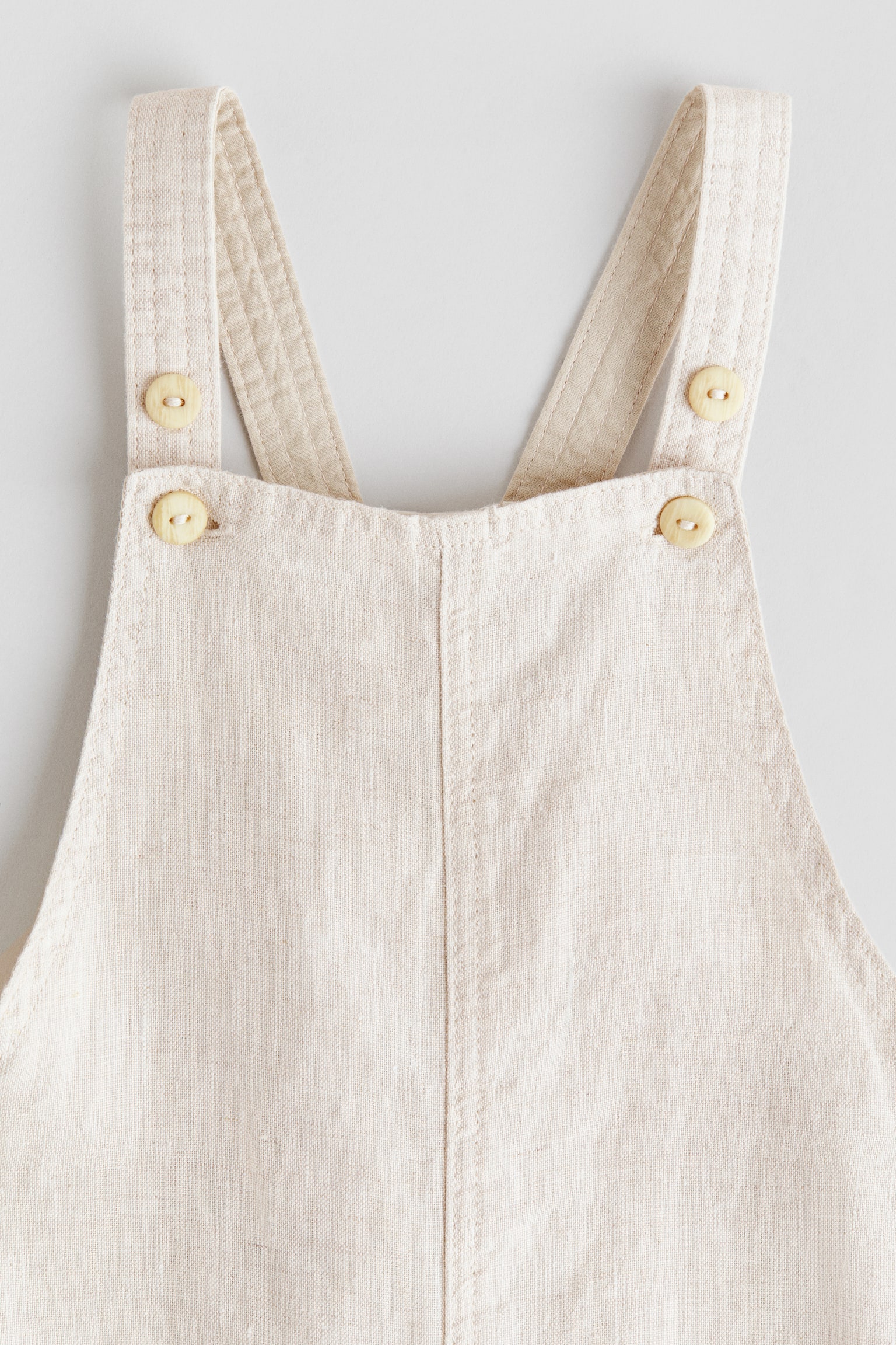 Latzhose aus Leinen - Hellbeige - 2