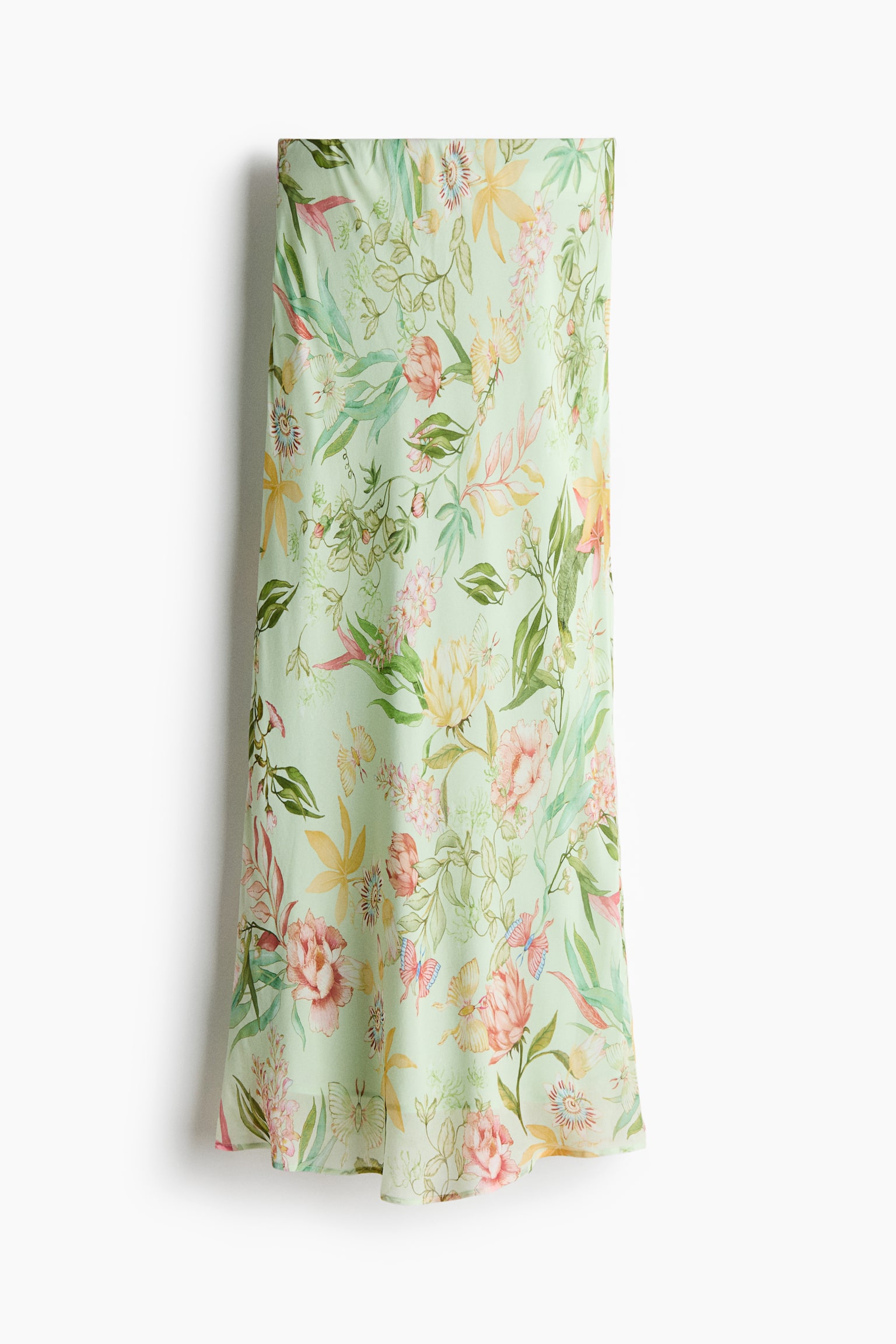 Printed viscose skirt - Light green/Floral - 2