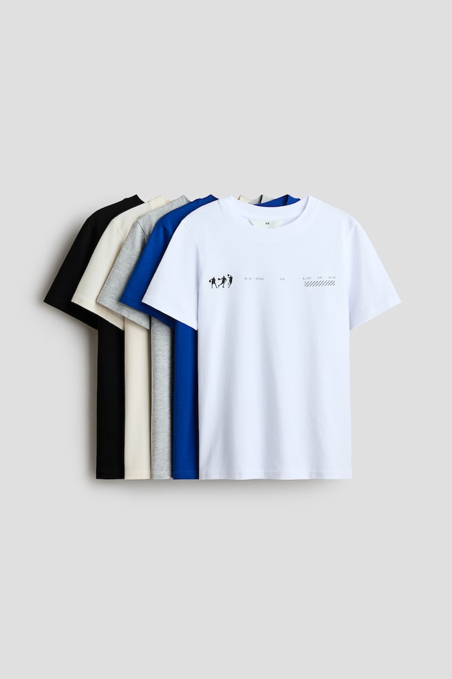 5er-Pack Baumwoll-T-Shirts - Knallblau/Basketballspieler/Grün/Gamecontroller - 1