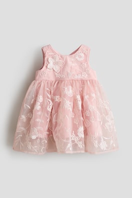 Broderad klänning i organza