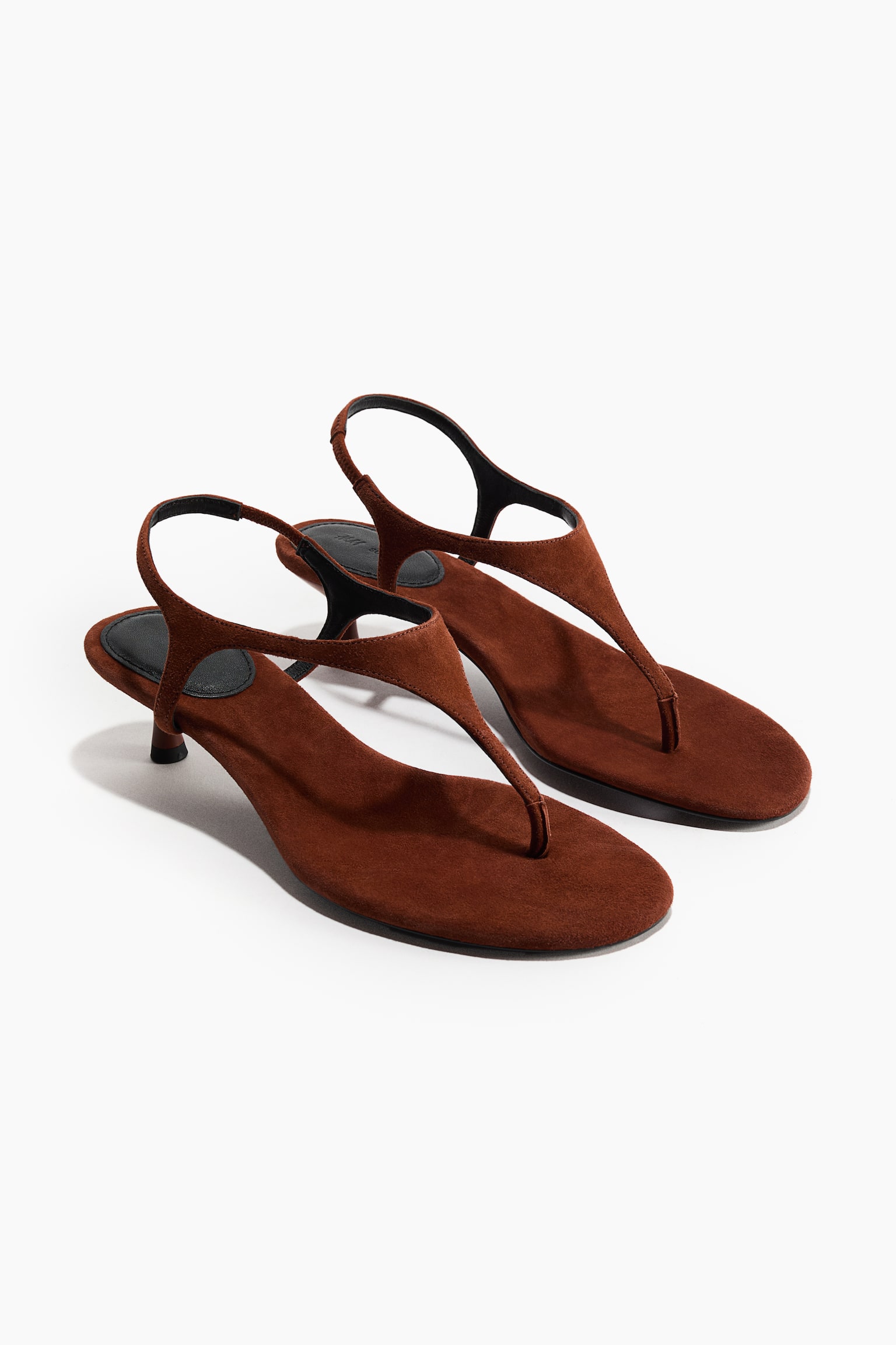 Heeled suede sandals - Brown/Khaki green/Faux crocodile - 4