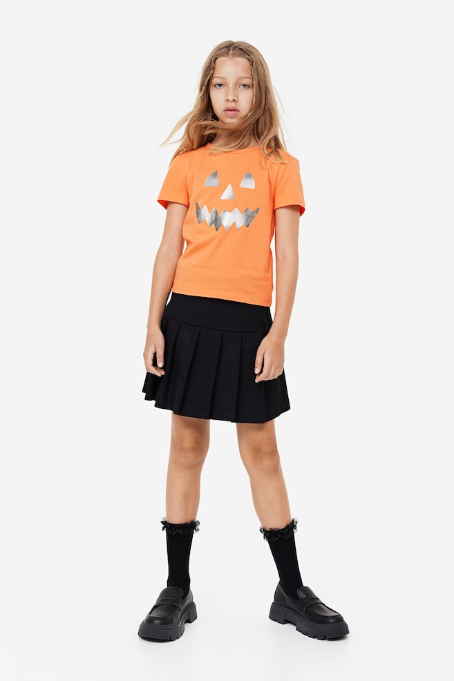 T-Shirt mit Print - Orange/Kürbis/Hellgrün/Blumen/Hellrosa/Blumen/Hellgrün/Venice Beach/Hellblau/South Carolina/Cremefarben/Gestreift/Weiß/Braun - 1