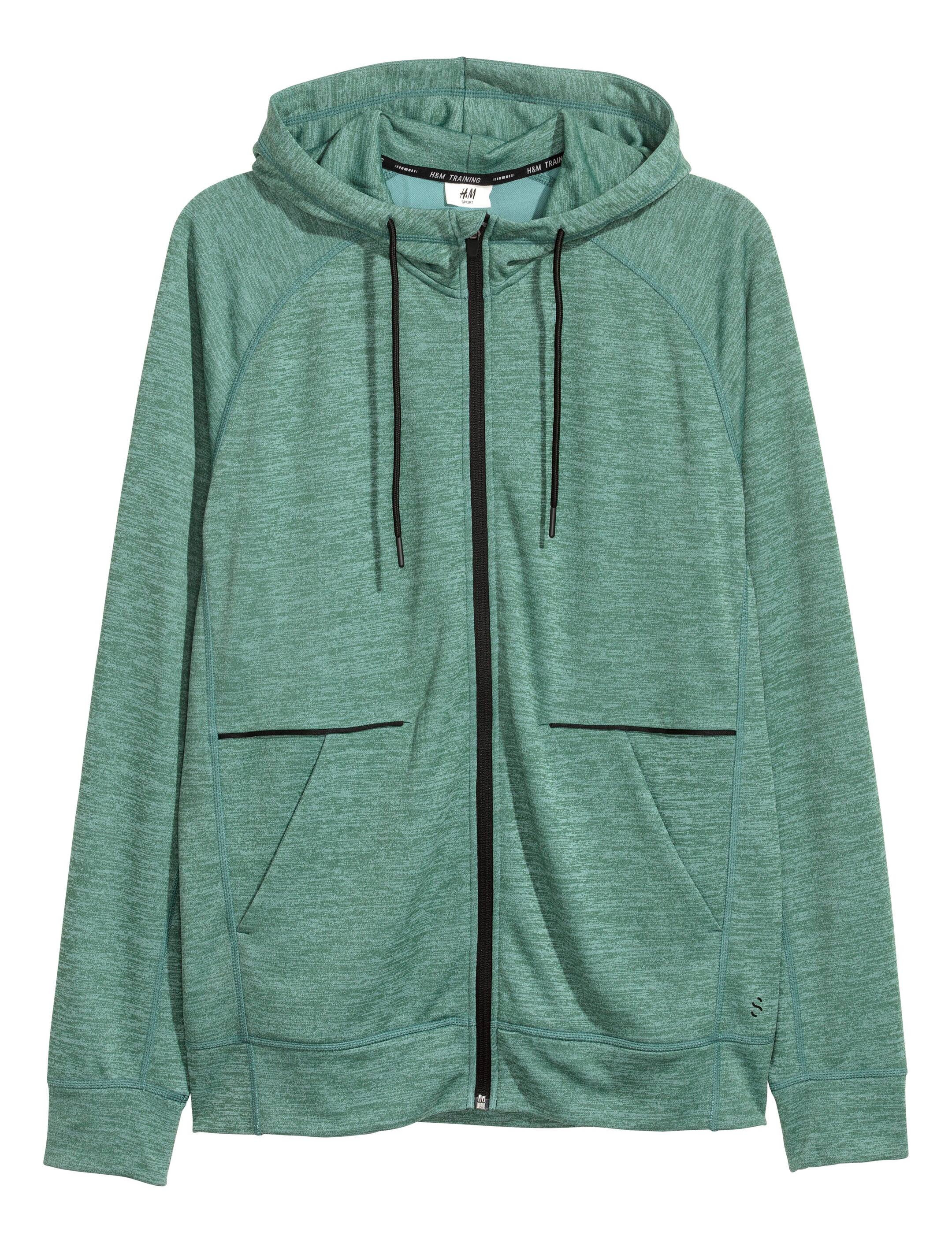 View larger image: Hooded Track Jacket - Light green melange - Men | H&M CA 1