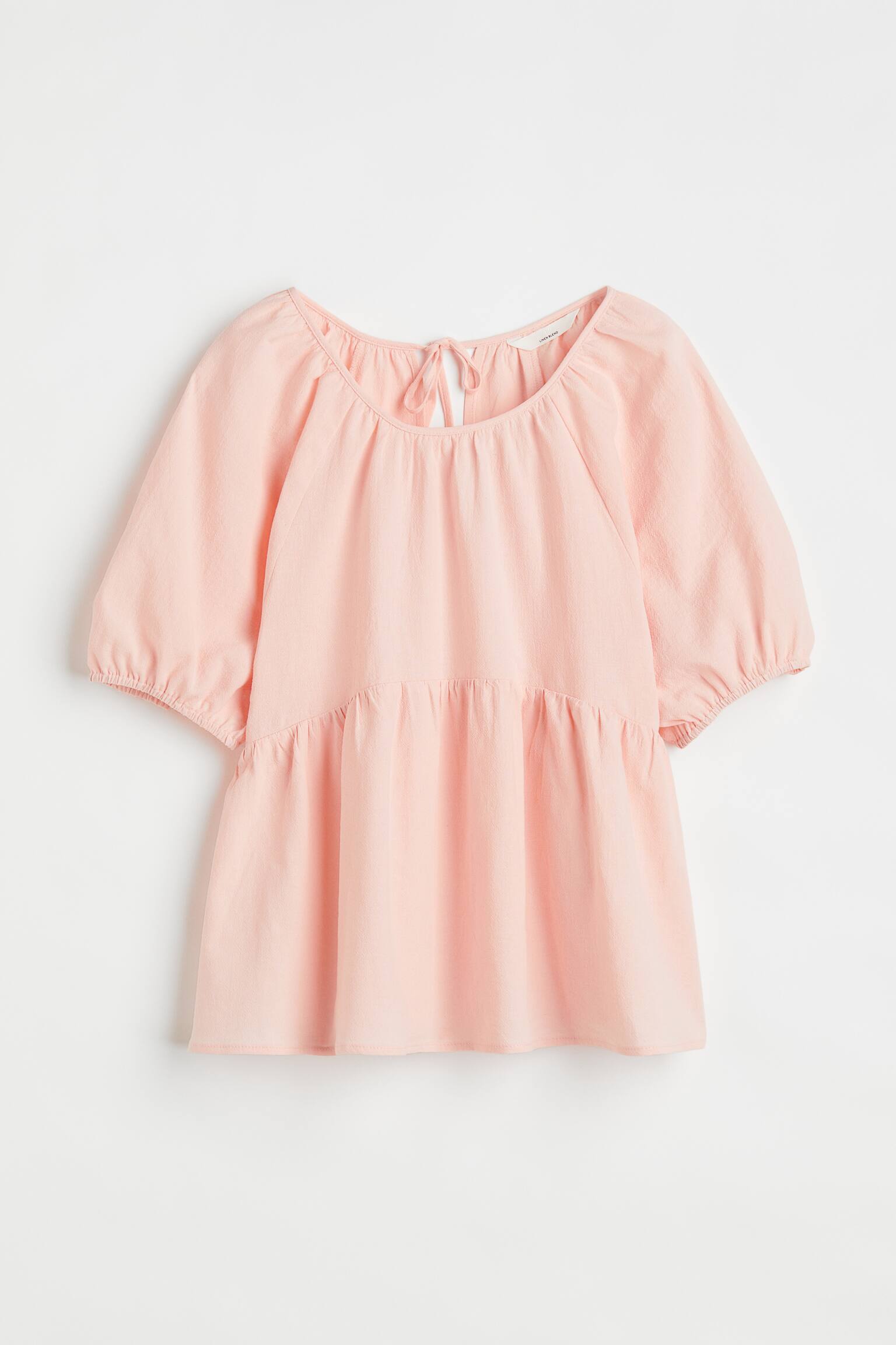 Puff-sleeved blouse - Light pink