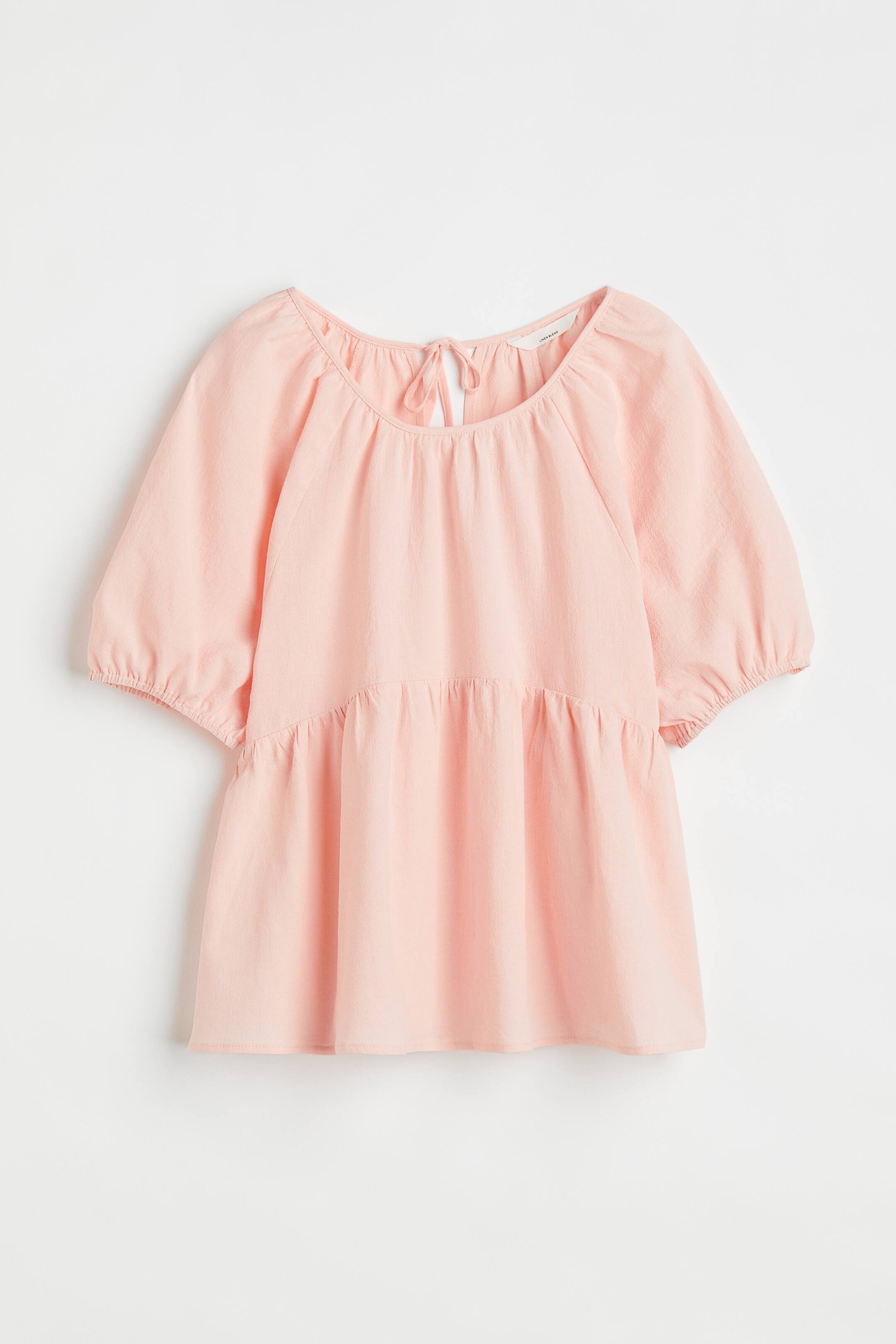 View larger image: Puff-sleeved blouse - Light pink - Ladies | H&M IN 1