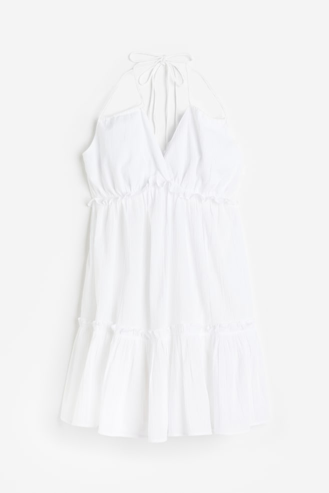 Frill-trimmed halterneck dress - White/Black/Light pink/Cream/Floral/dc - 2