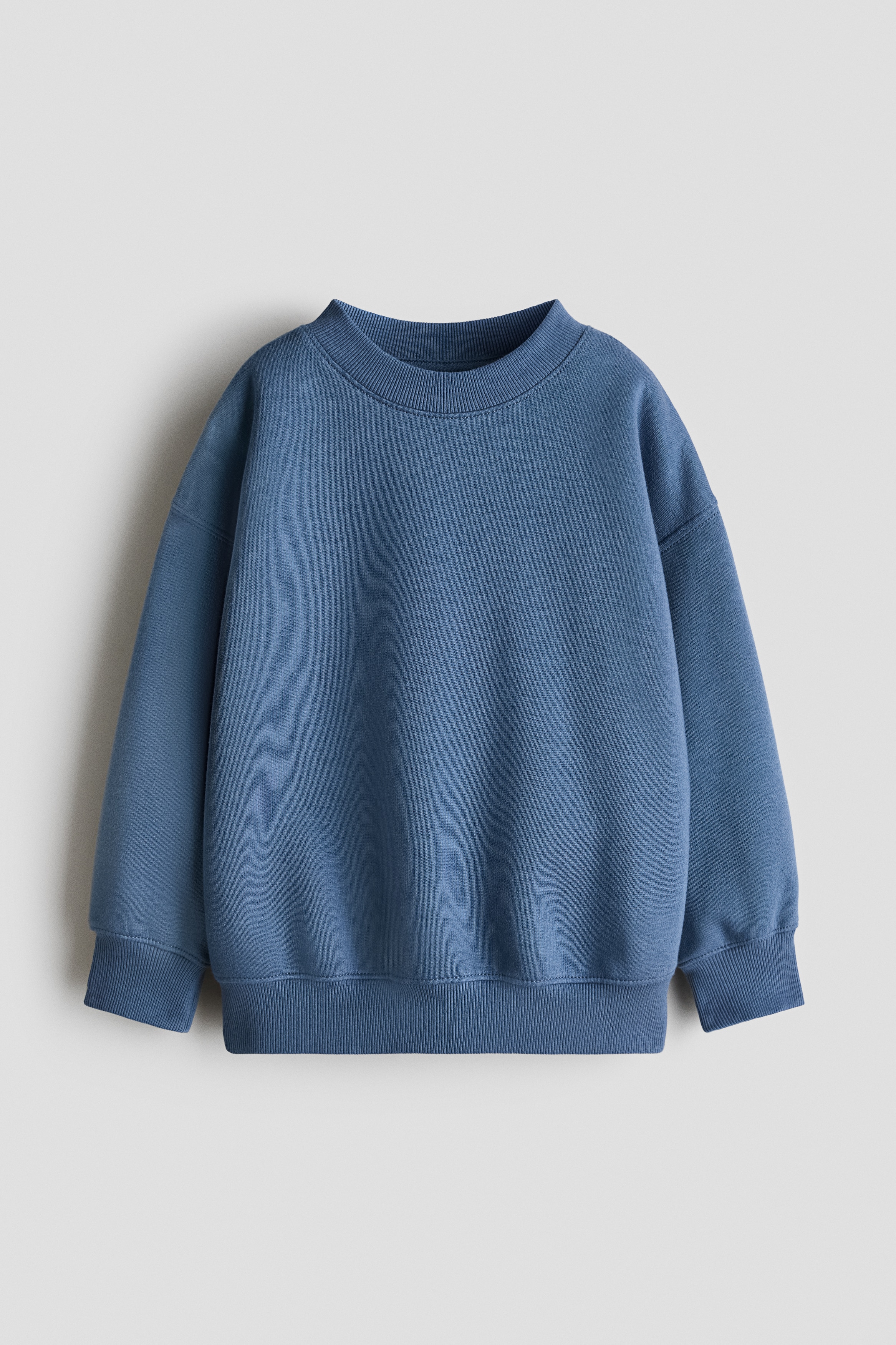 Felpa con interno spazzolato - Blu polvere/Marrone