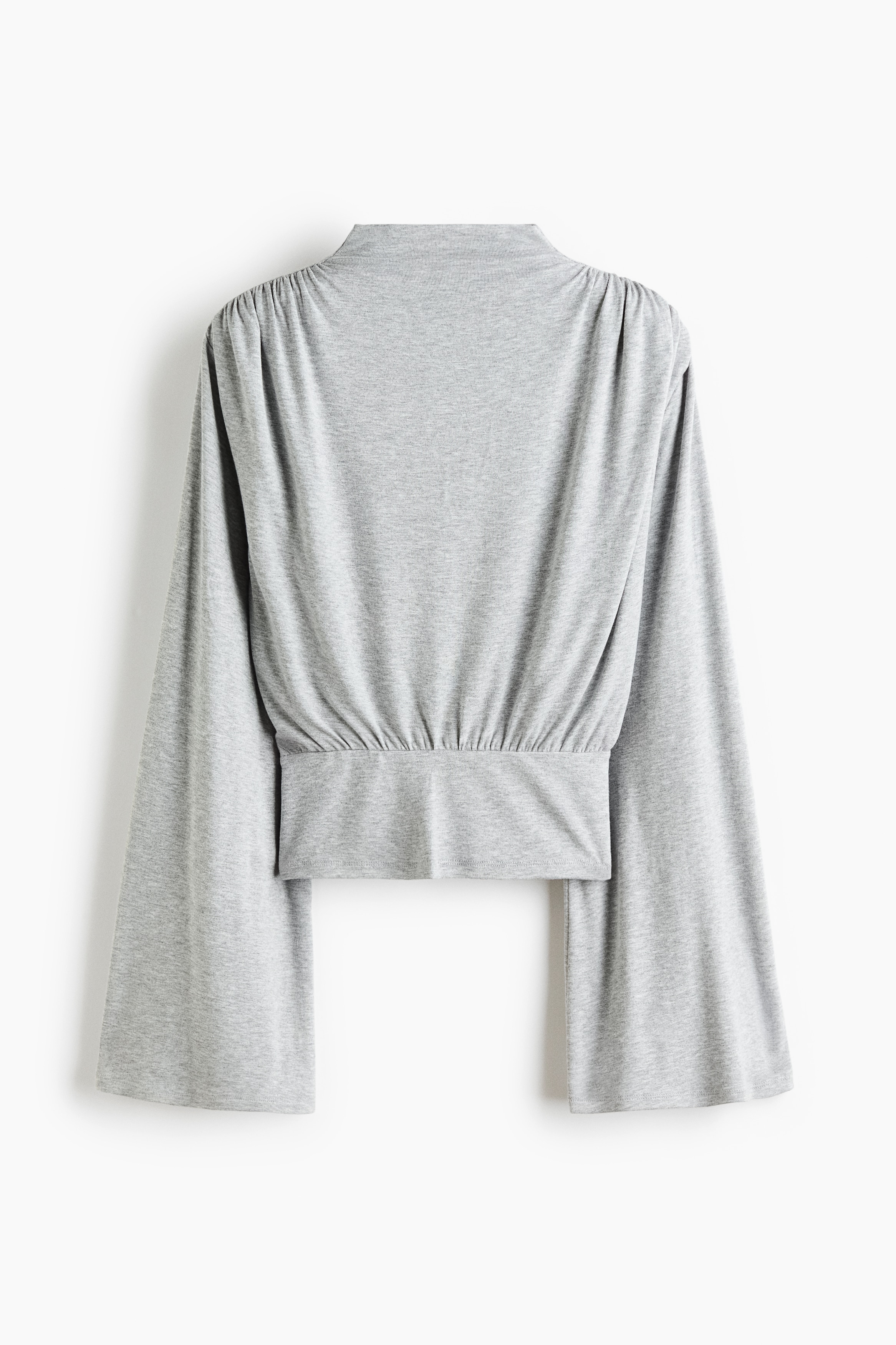 Gathered viscose top - Light grey marl