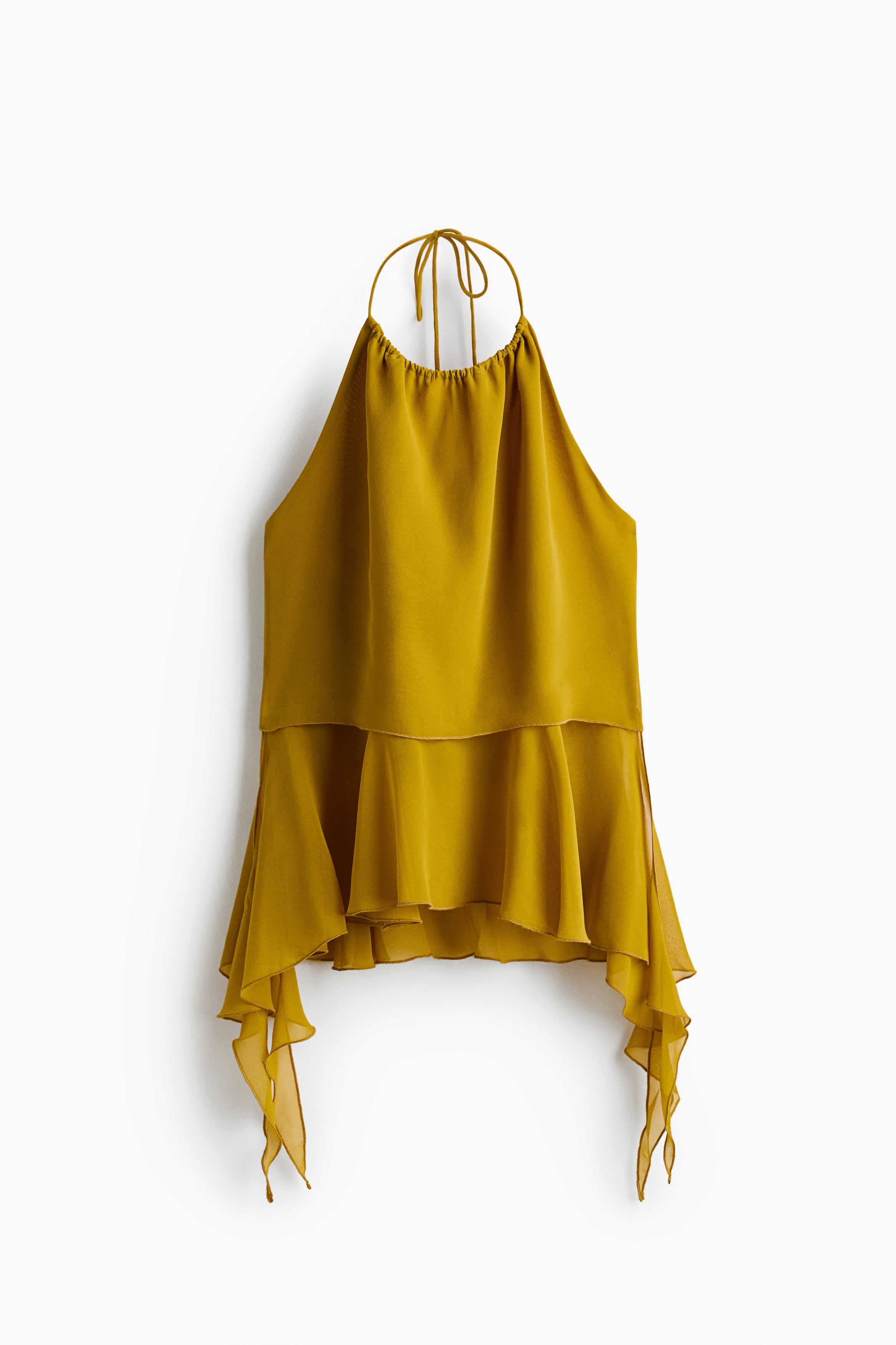 Top halter drapeado - Amarillo mostaza/Verde caqui/Estampado leopardo