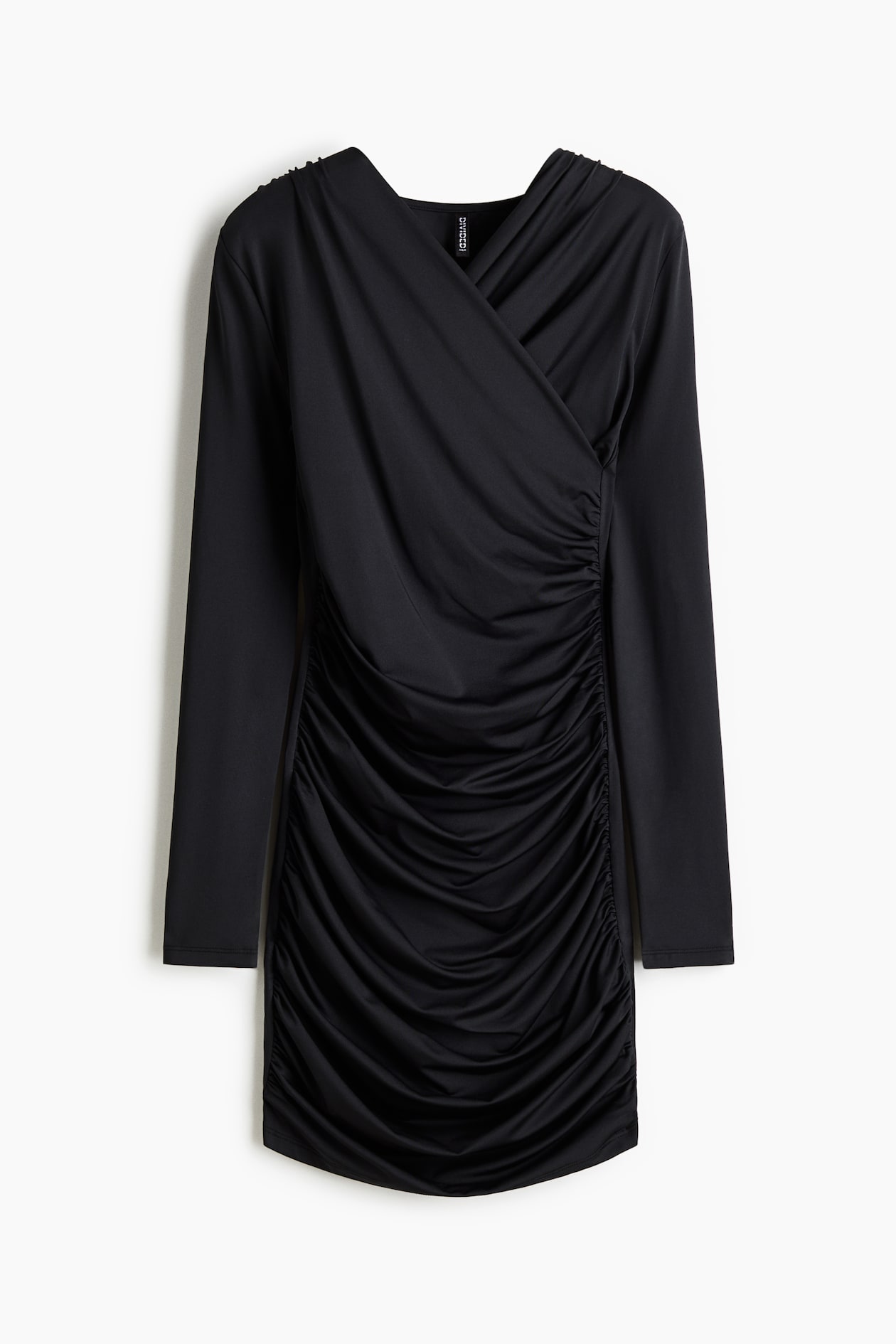 Black Draped Jersey Dress