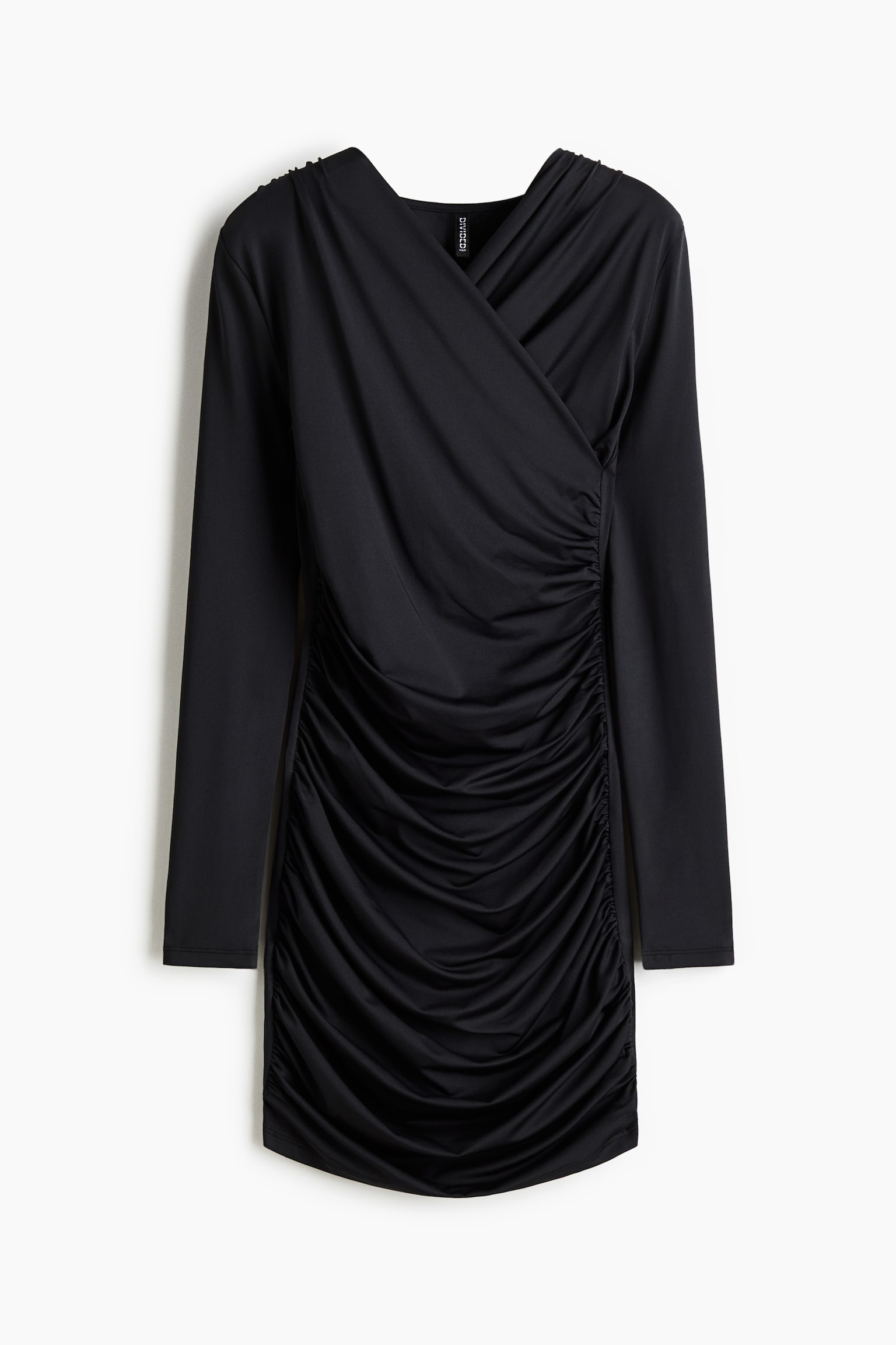 Драпирана рокля от трико - Черен/Червен/Бял/Зебра принт/Кафяв - 1