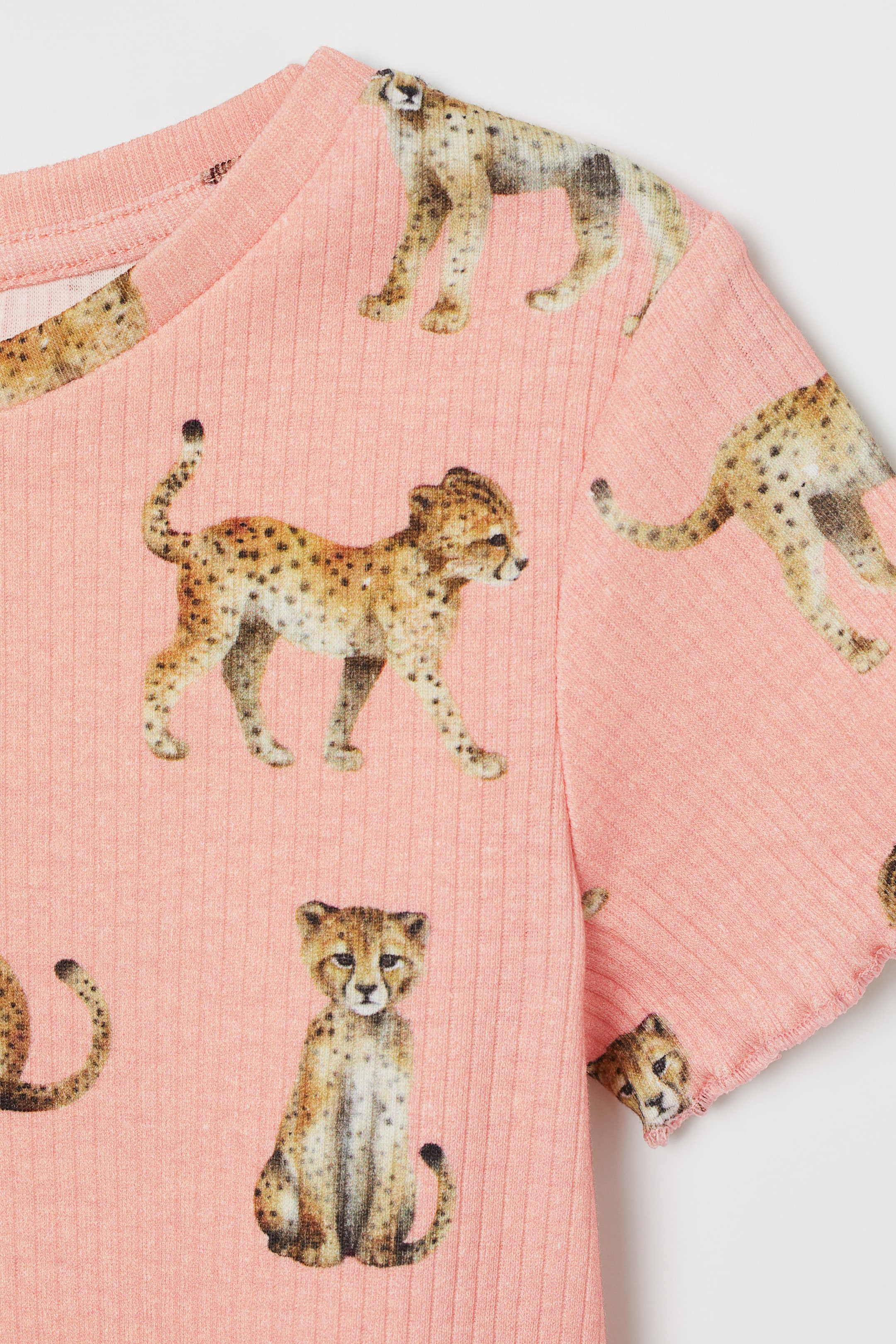 View larger image: Ribbed top - Apricot/Cheetahs - Kids | H&M HK 2