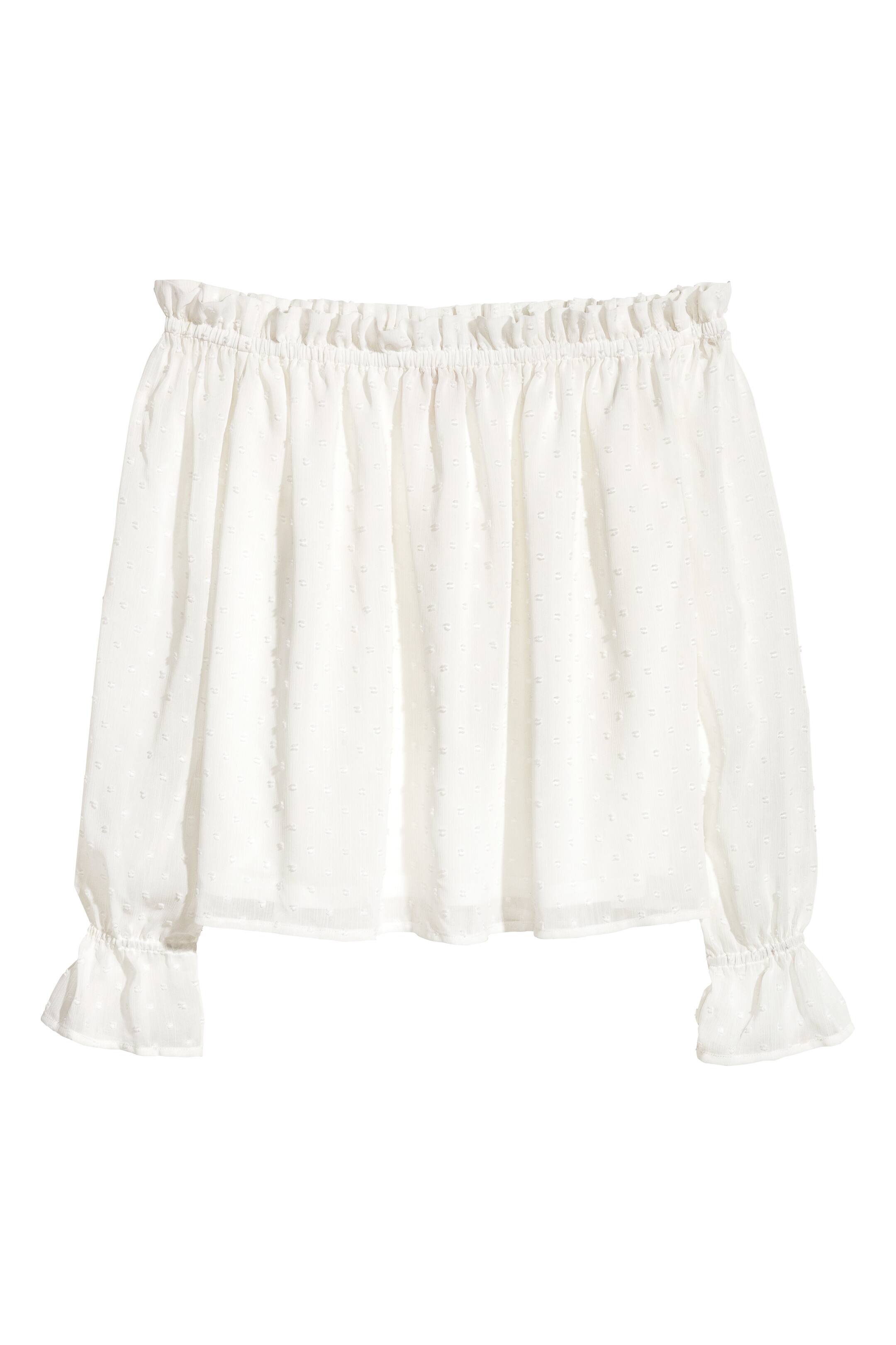 Ver imagen más grande: Blusa hombro descubierto - Blanco natural - MUJER | H&M ES 1