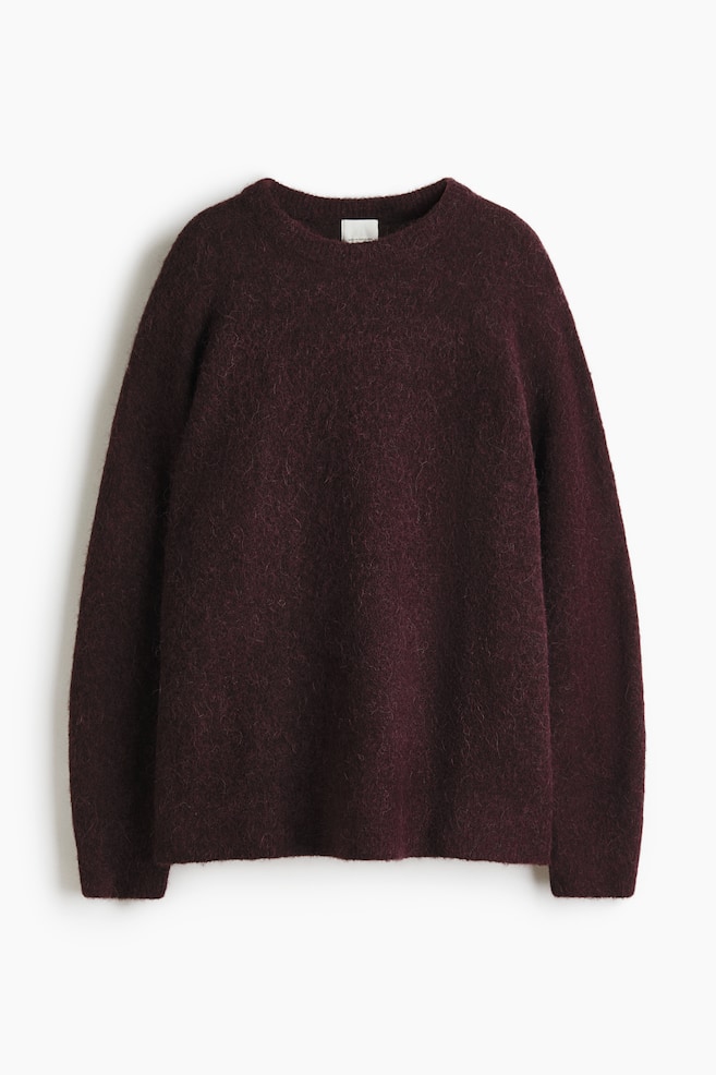 Oversized alpaca-blend jumper - Dark plum purple/Light beige/Dusty blue marl/Brown/Dark grey marl - 1
