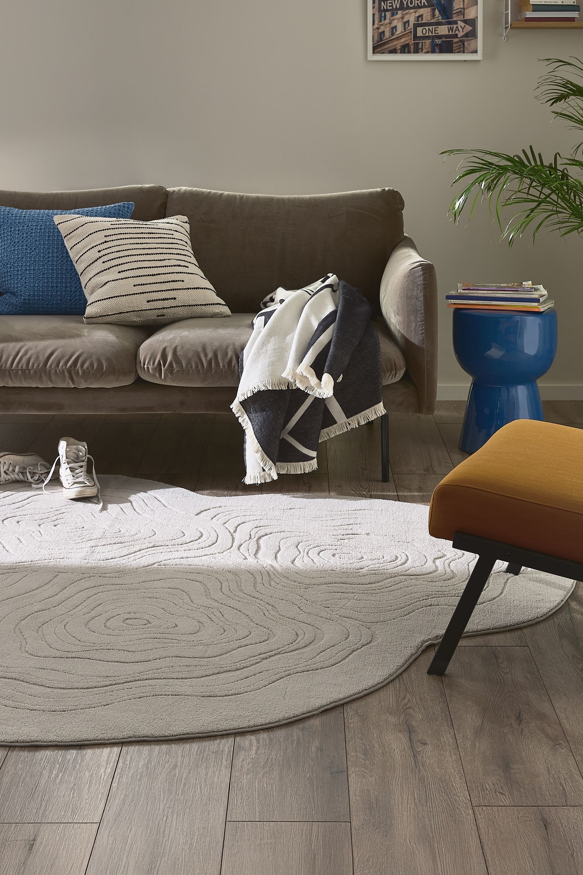 Washable Rug Pam - Grey/Cream