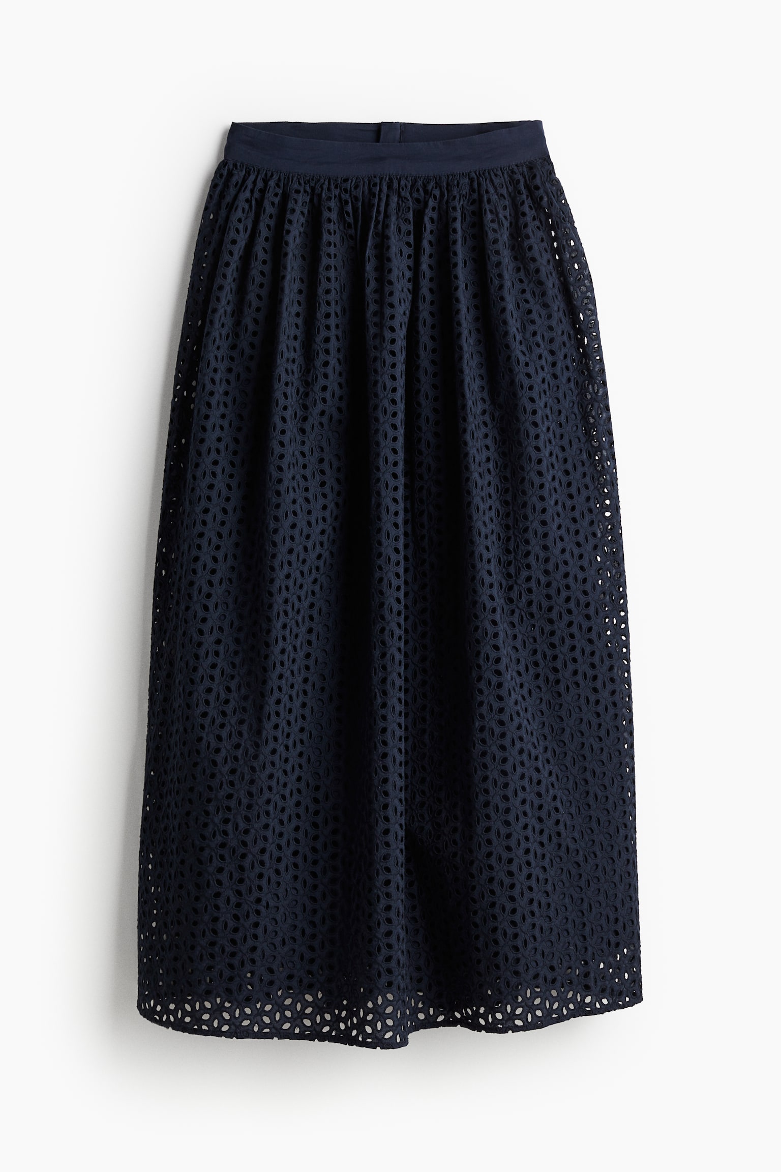 Broderie anglaise maxi skirt - Navy blue - 2