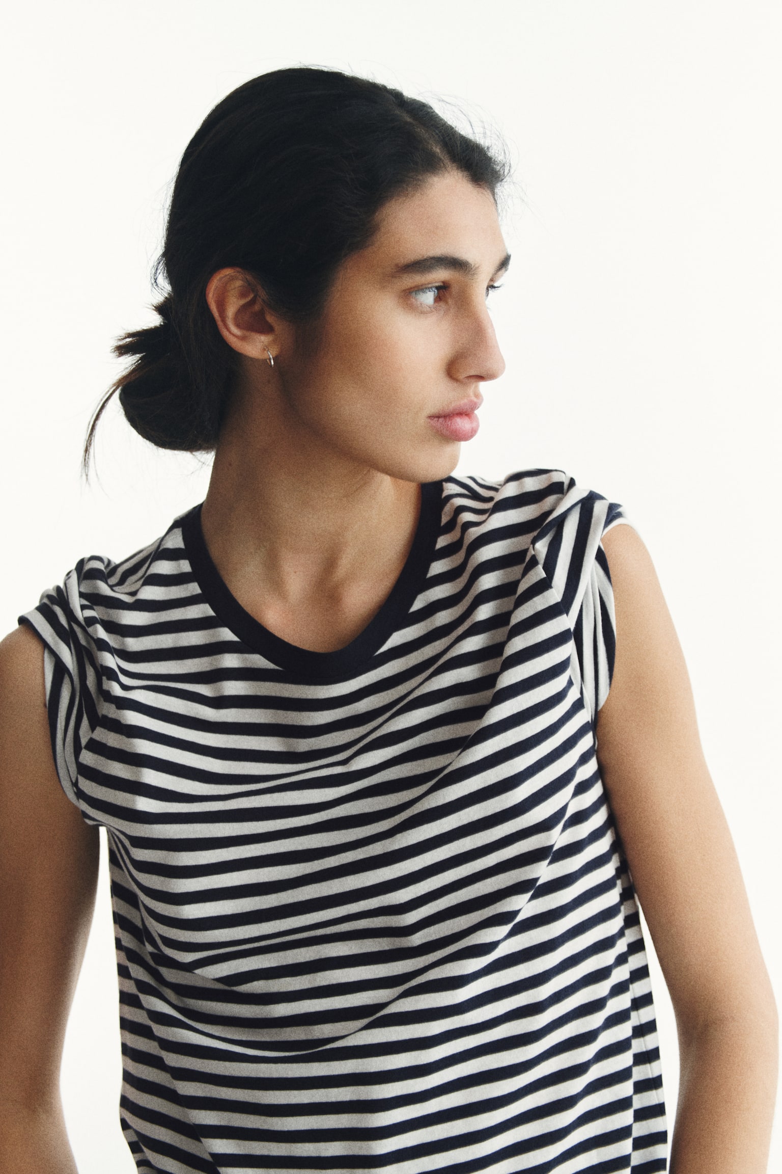 Cotton T-shirt - White/Navy blue striped/Orange/Dark dusty pink/Light grey marl/Black/Blue/Light yellow/White/Light pink/White - 4