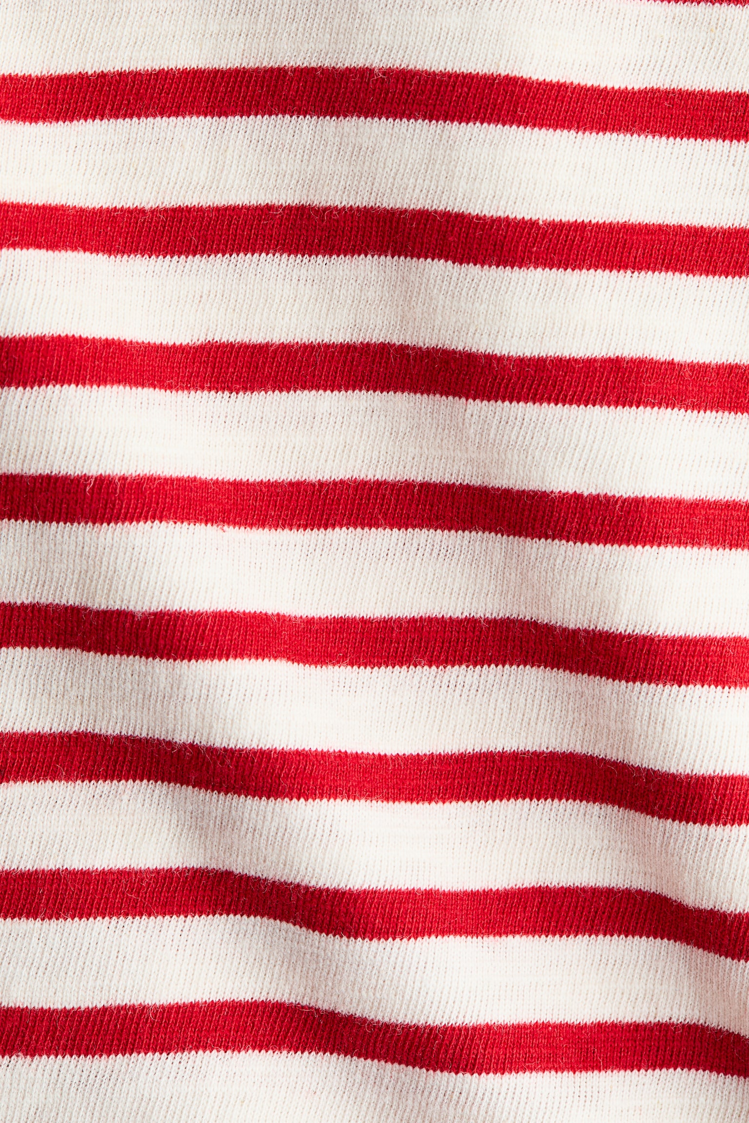 Button-detail cotton T-shirt - White/Red striped - 2