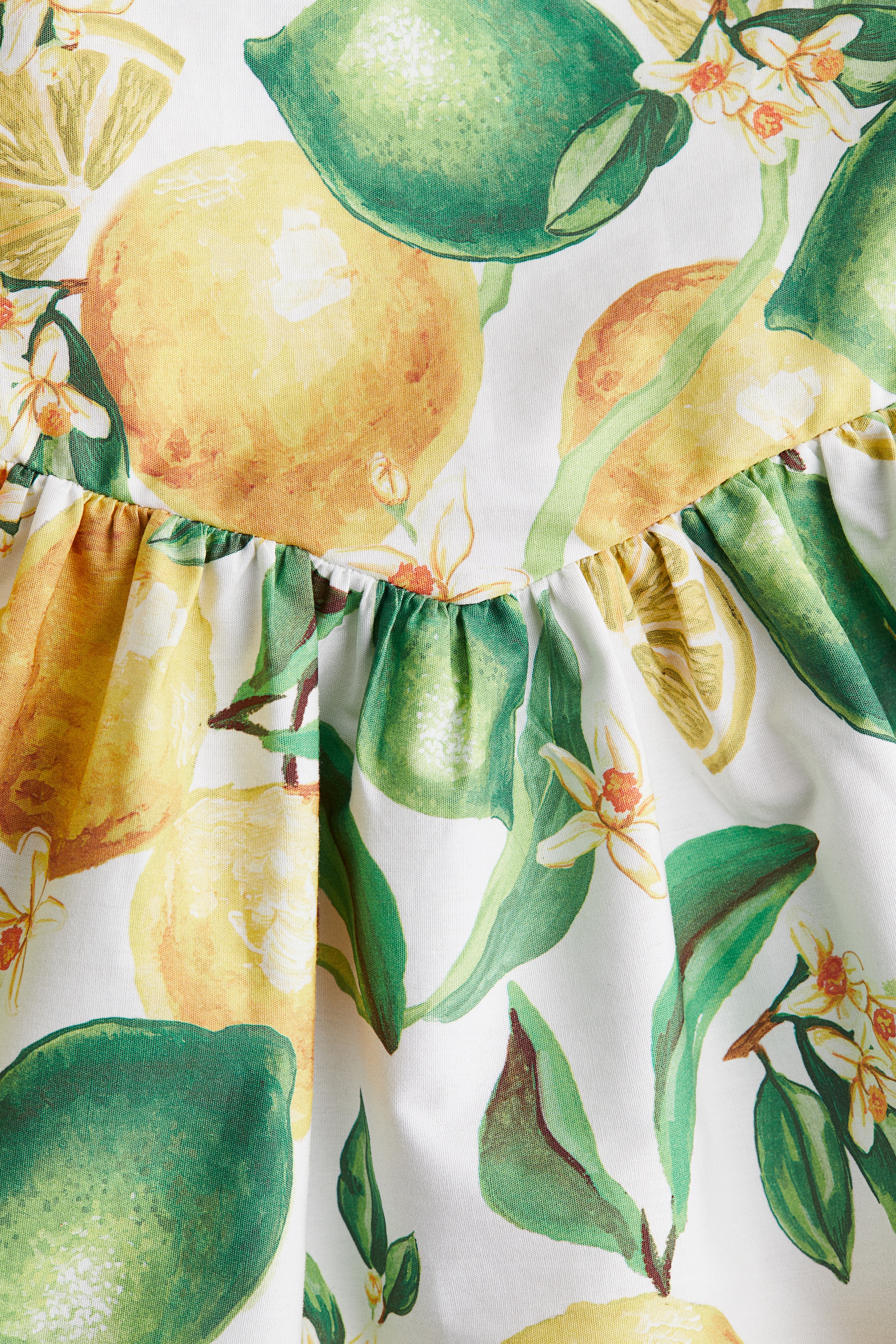 Women's White/lemons Cotton Strappy Dress | H&M US