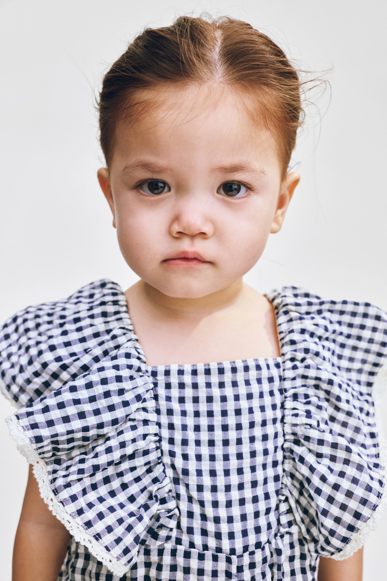 Seersucker romper suit - Navy blue/Gingham check - 4