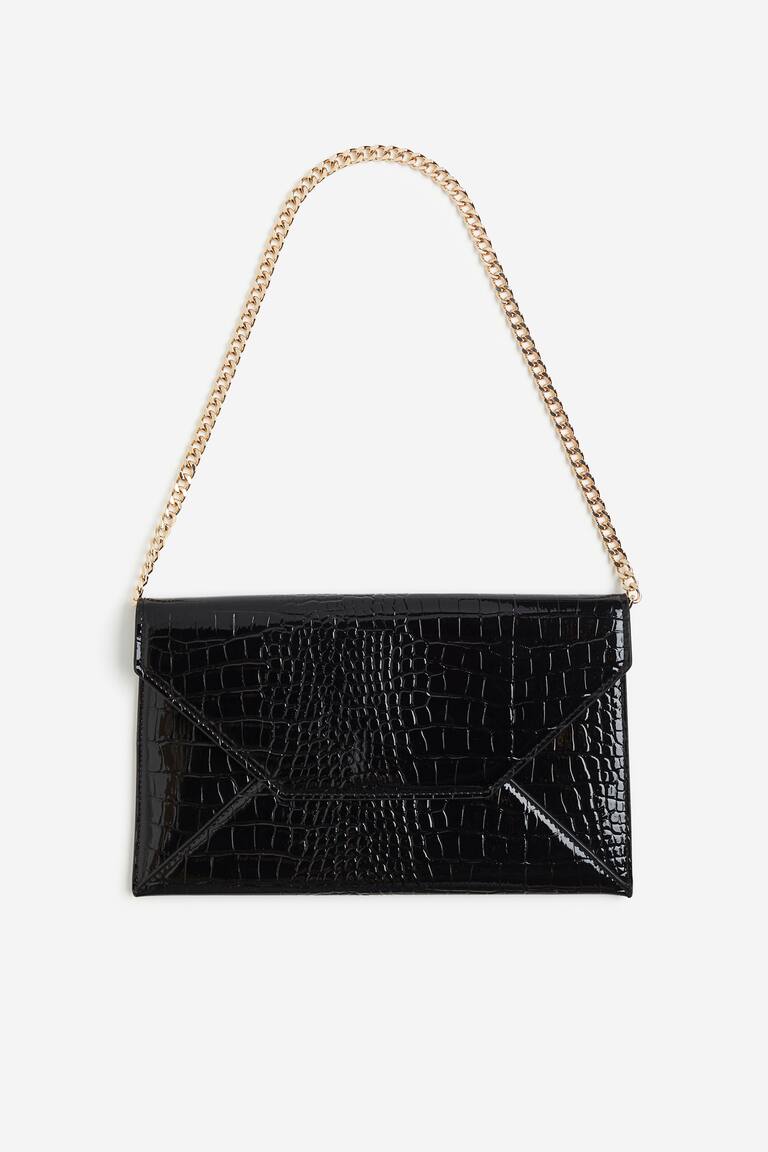 クロコダイルパターンクラッチバッグ - ブラック - レディース | H&M JP