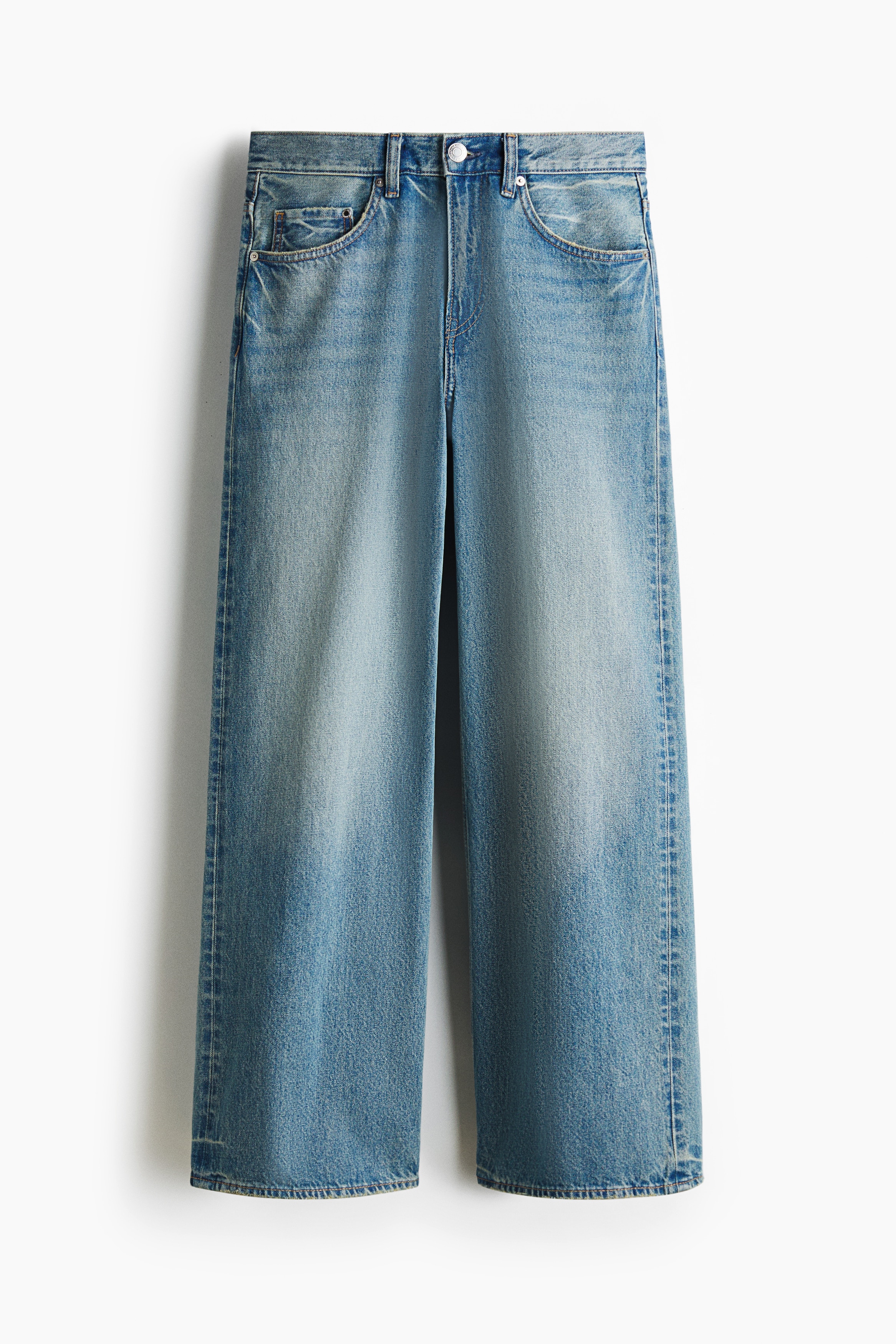 Wide Jeans - Helles Denimblau/Dunkles Denimblau