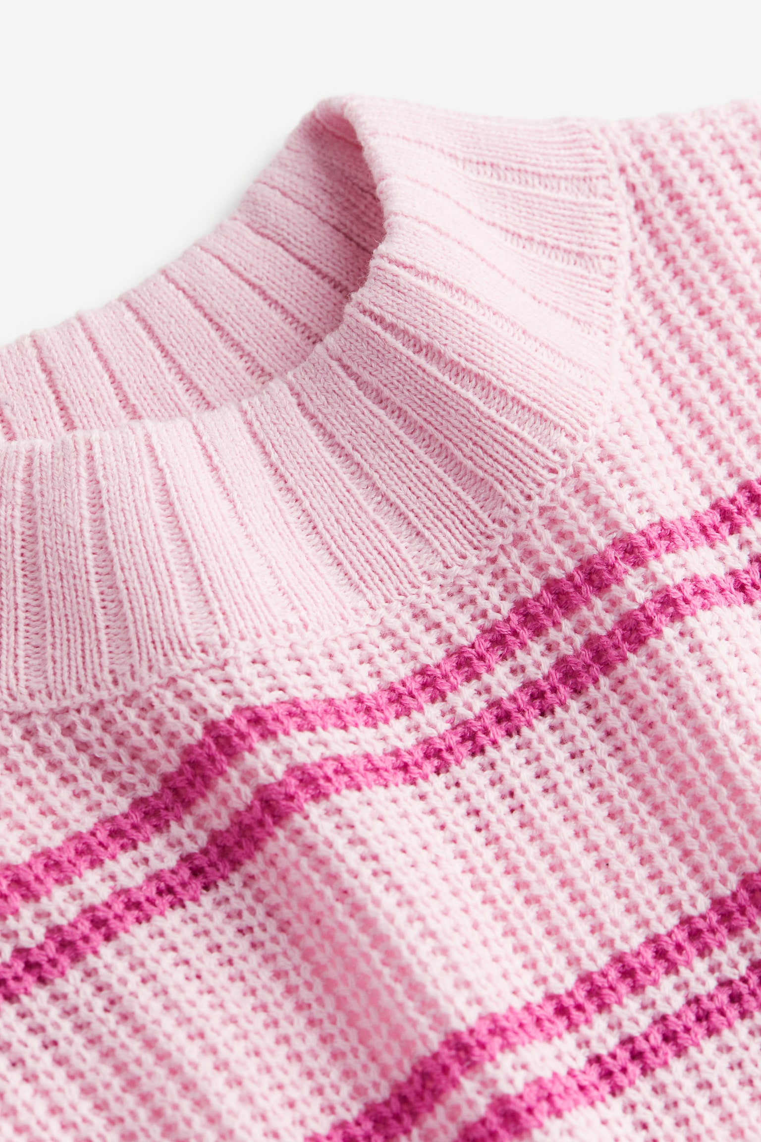 Boxy-style rib-knit jumper - Light pink/Striped/Black/Striped - 2