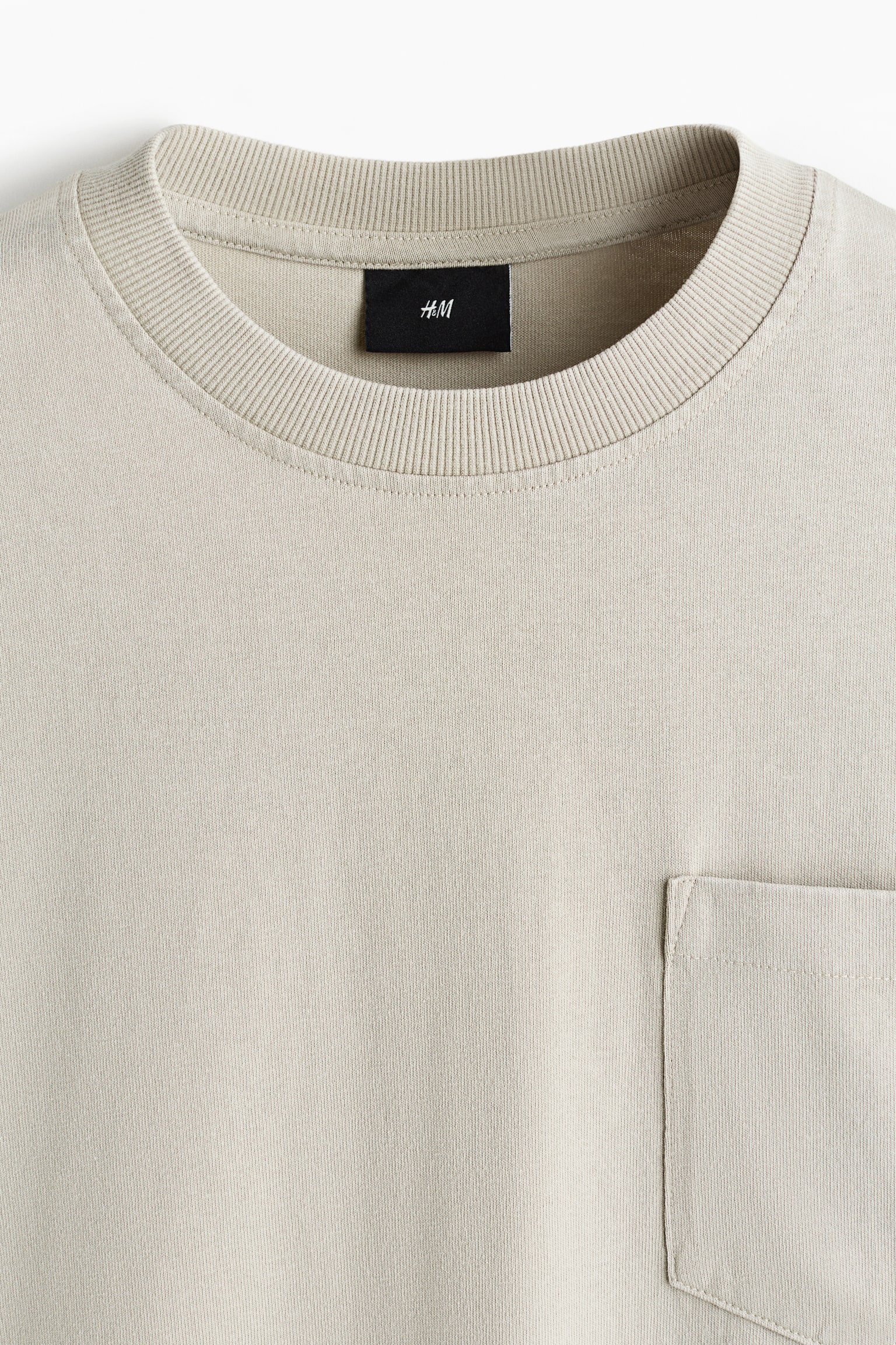 루즈핏 롱 슬리브 탑 - 베이지/블랙 - 2