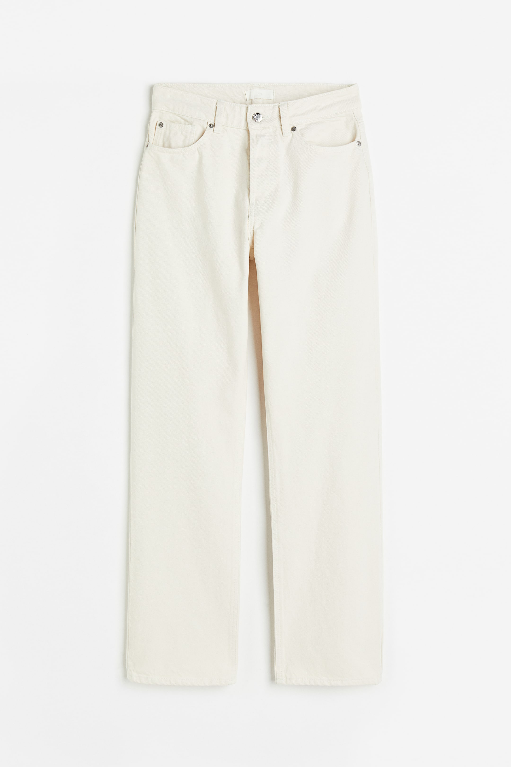 Straight High Jeans - Cream - Ladies | H&M US